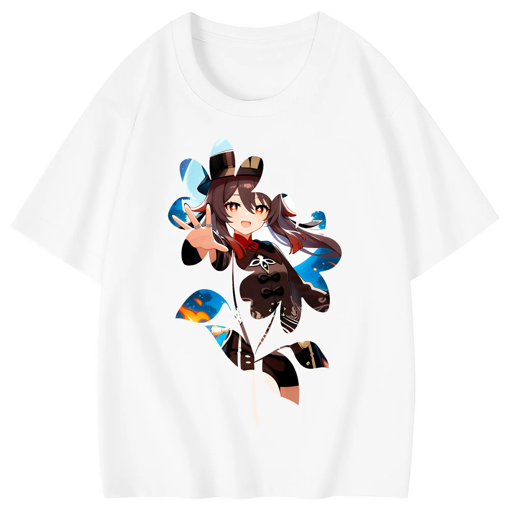 原 神 グッズ フータオ - 綿100％ キッズTシャツ ・ フロントプリント ・ 快適 通気性 ・ スポーツ カジュアル 散歩用