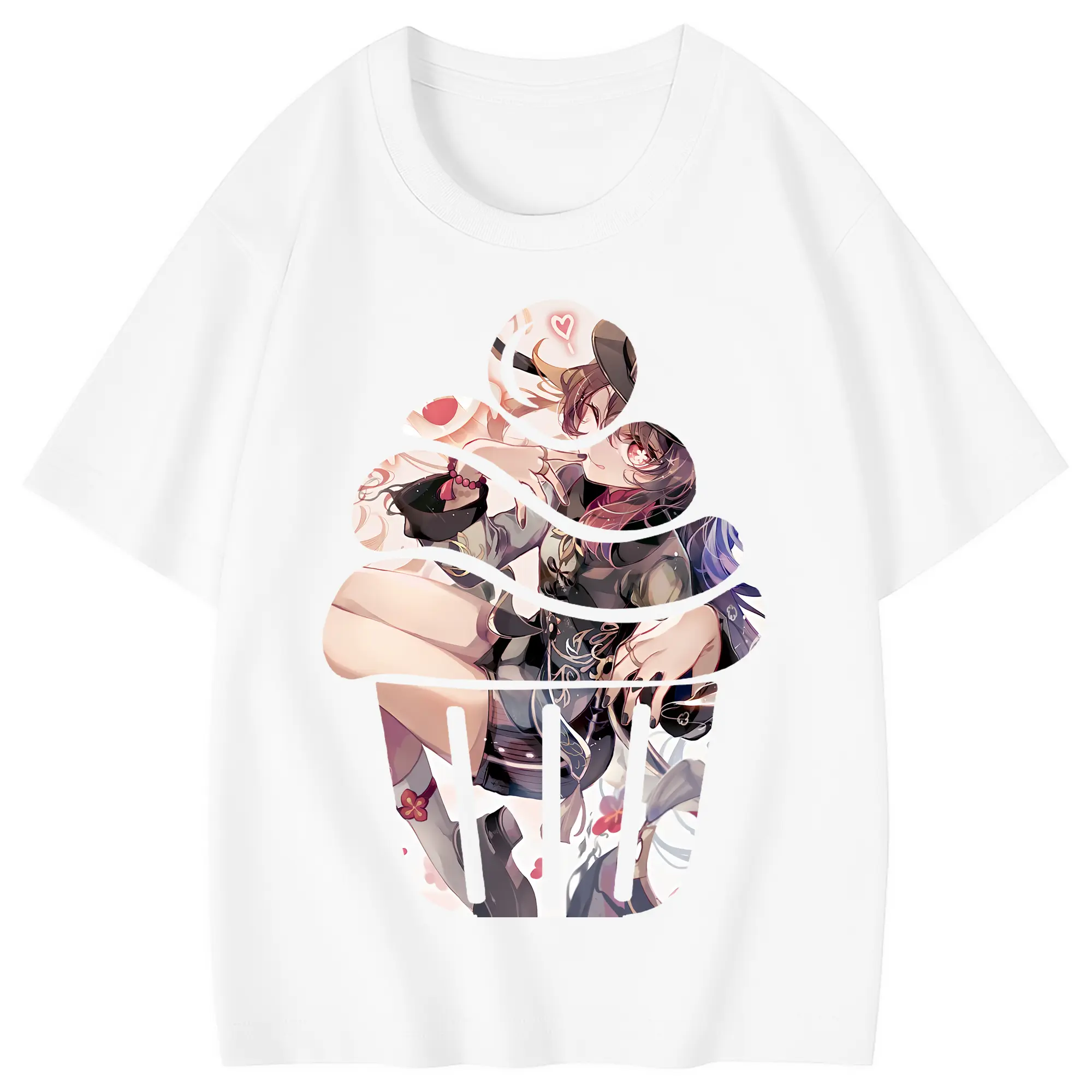 原 神 グッズ フータオ - 綿100％ キッズTシャツ ・ フロントプリント ・ 快適 通気性 ・ スポーツ カジュアル 散歩用