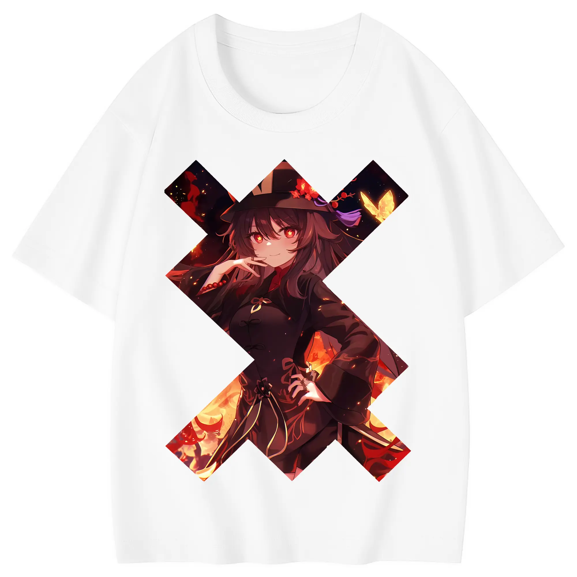 原 神 グッズ フータオ - 綿100％ キッズTシャツ ・ フロントプリント ・ 快適 通気性 ・ スポーツ カジュアル 散歩用