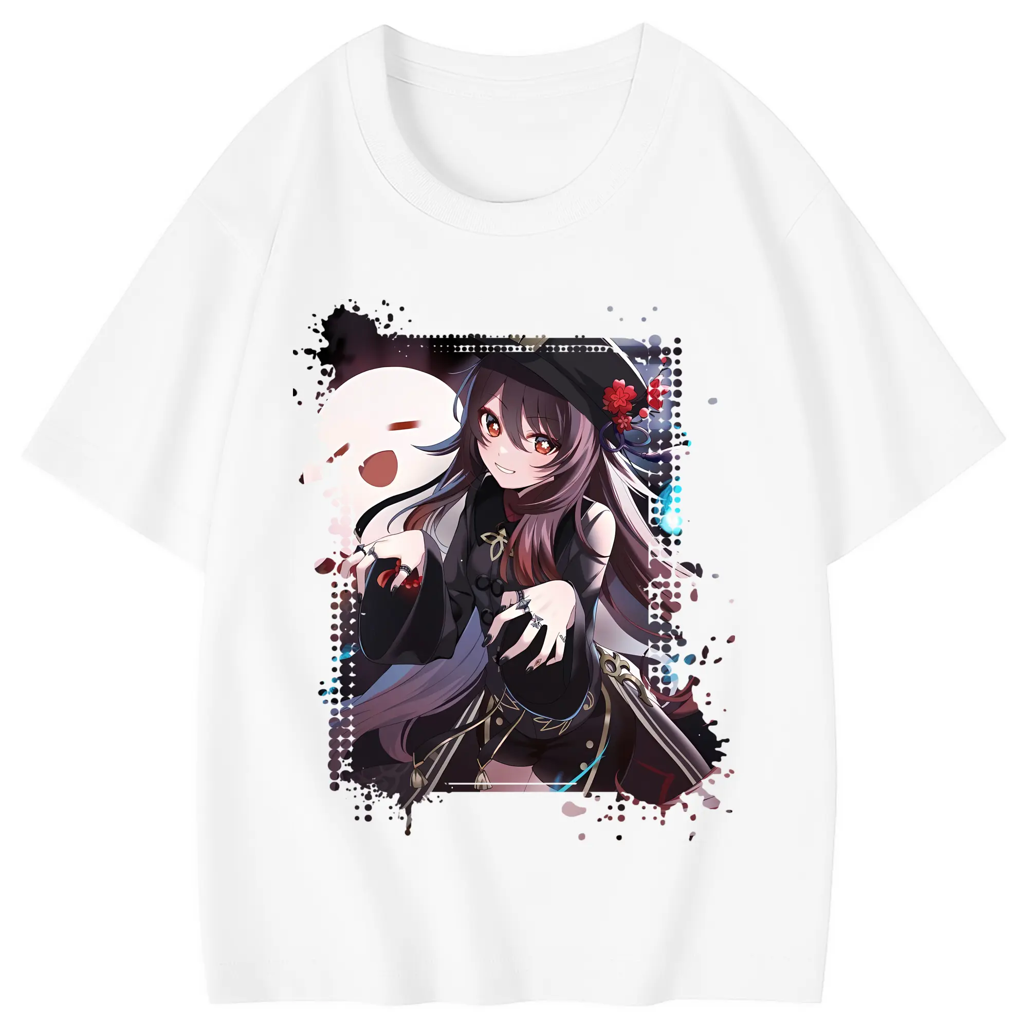 原 神 グッズ フータオ - 綿100％ キッズTシャツ ・ フロントプリント ・ 快適 通気性 ・ スポーツ カジュアル 散歩用