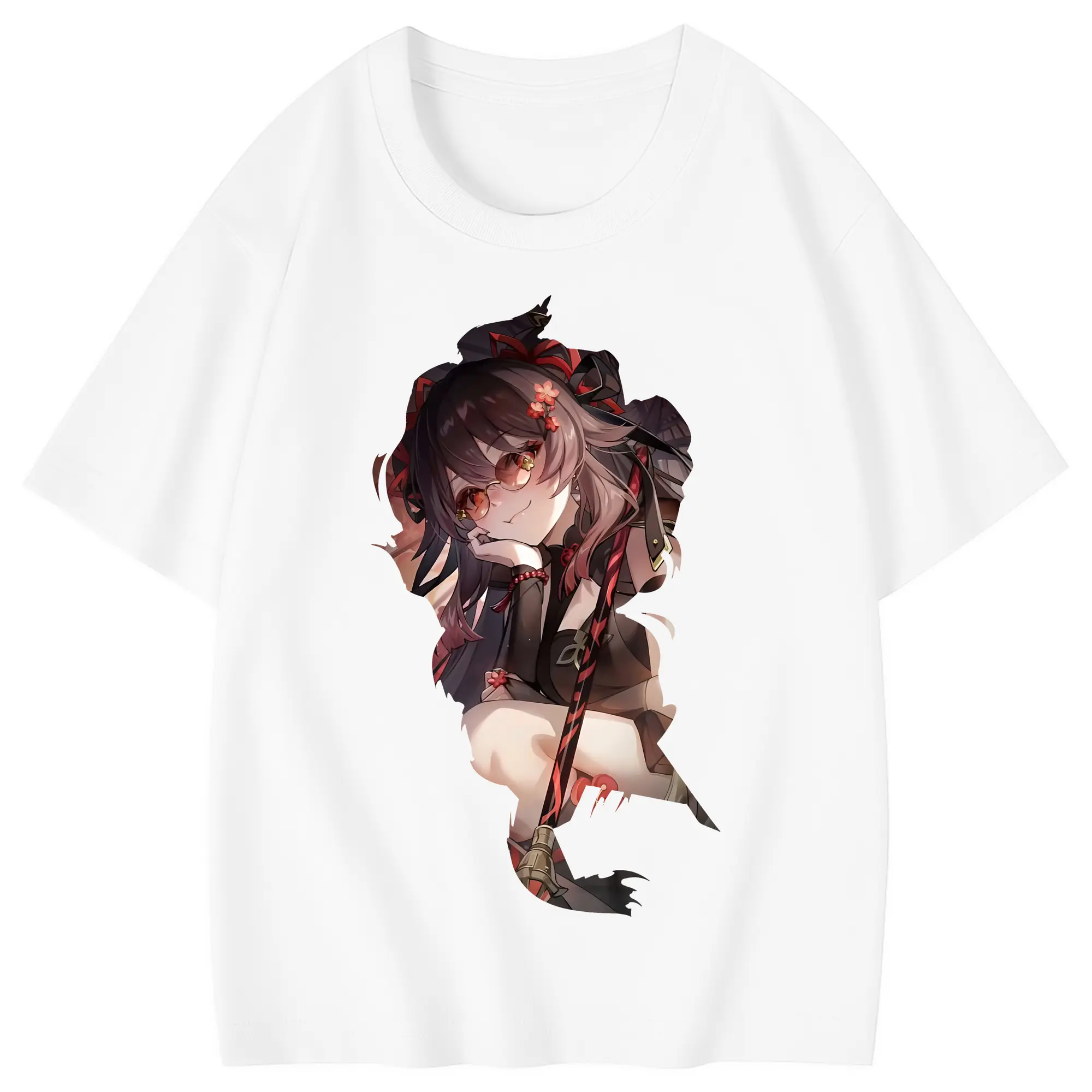 原 神 グッズ フータオ - 綿100％ キッズTシャツ ・ フロントプリント ・ 快適 通気性 ・ スポーツ カジュアル 散歩用