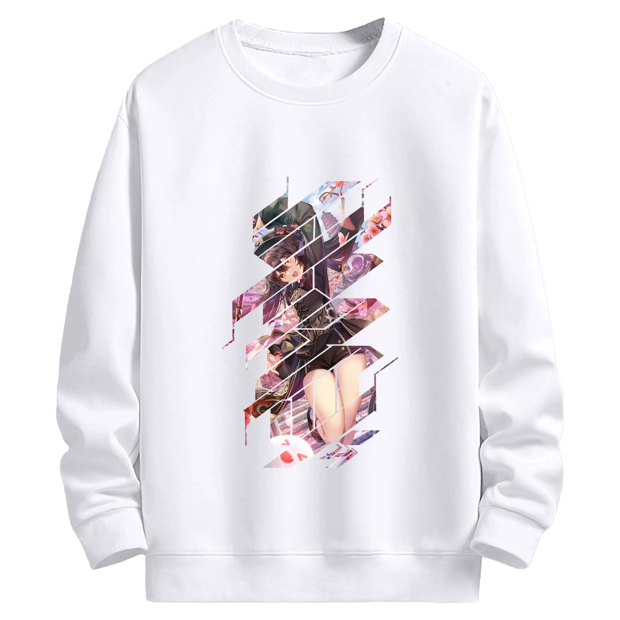 原 神 グッズ フータオ - 高品質 クルーネック スウェット ・ コットン59％ ポリエステル41％ ・ ユニセックス 長袖 トレーナー ・ カジュアル デイリー スポーツ 散歩用