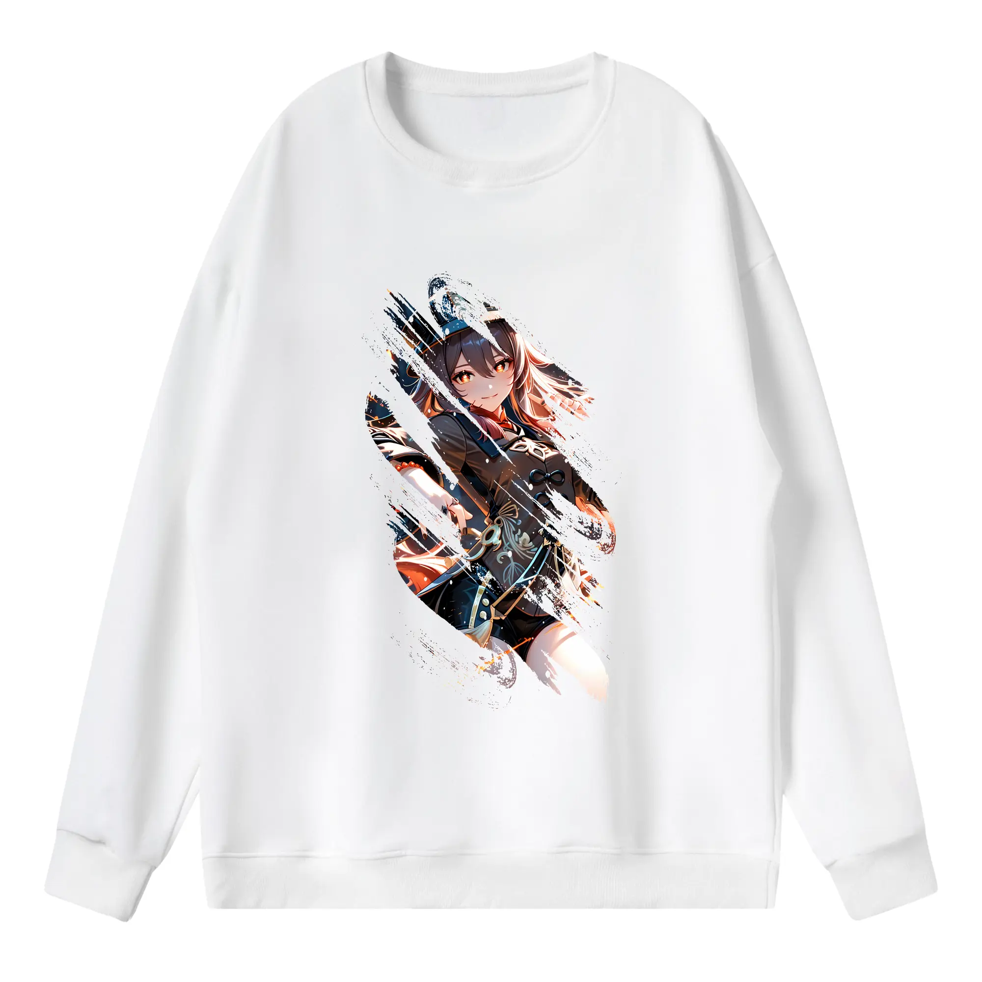 原 神 グッズ フータオ - 薄手 クルーネック スウェット 裏毛260g · ポリエステル 春秋向け カジュアル 男女兼用 · トレーナー デイリー スポーツ 散歩に最適