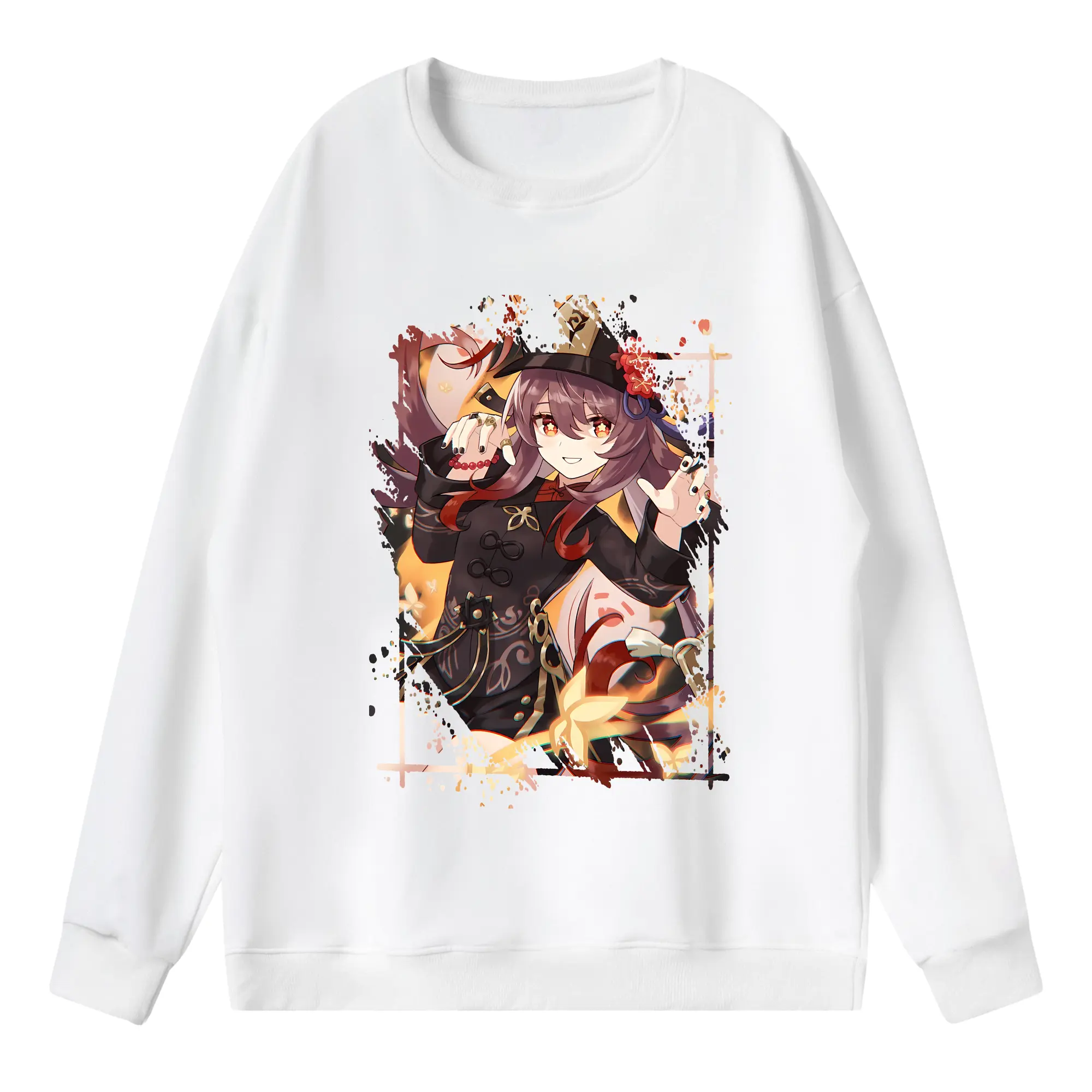 原 神 グッズ フータオ - 薄手 クルーネック スウェット 裏毛260g · ポリエステル 春秋向け カジュアル 男女兼用 · トレーナー デイリー スポーツ 散歩に最適