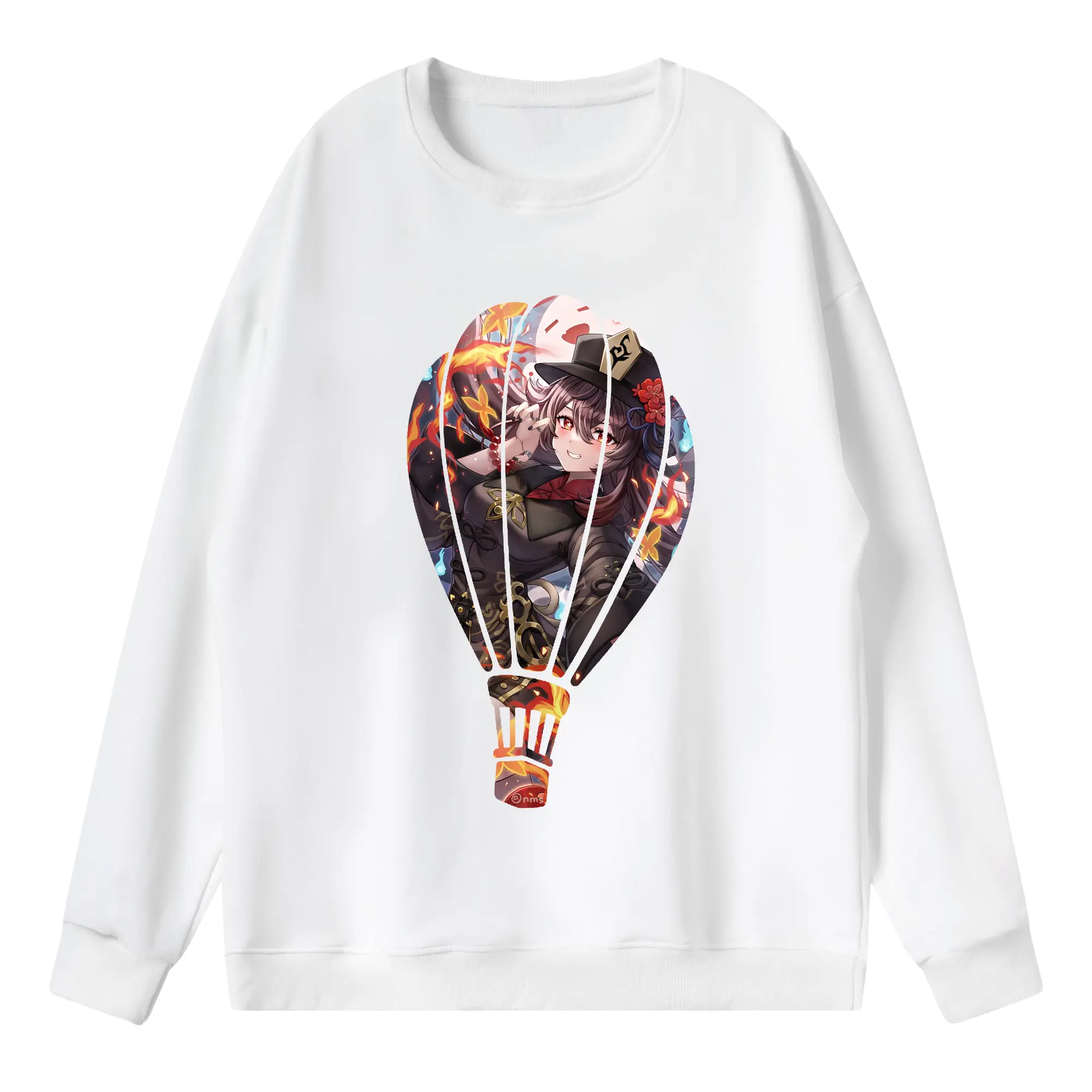 原 神 グッズ フータオ - 薄手 クルーネック スウェット 裏毛260g · ポリエステル 春秋向け カジュアル 男女兼用 · トレーナー デイリー スポーツ 散歩に最適