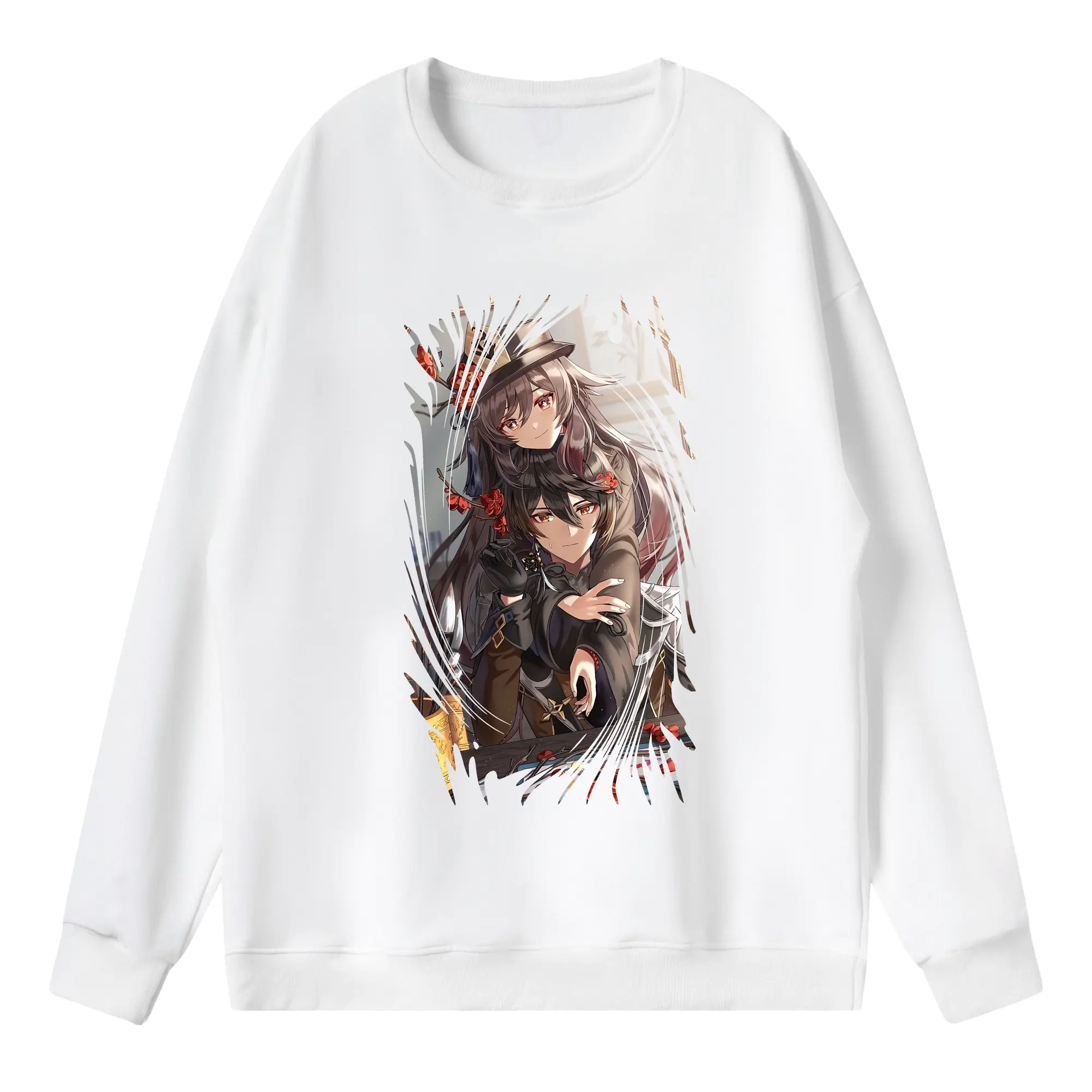 原 神 グッズ フータオ - 薄手 クルーネック スウェット 裏毛260g · ポリエステル 春秋向け カジュアル 男女兼用 · トレーナー デイリー スポーツ 散歩に最適