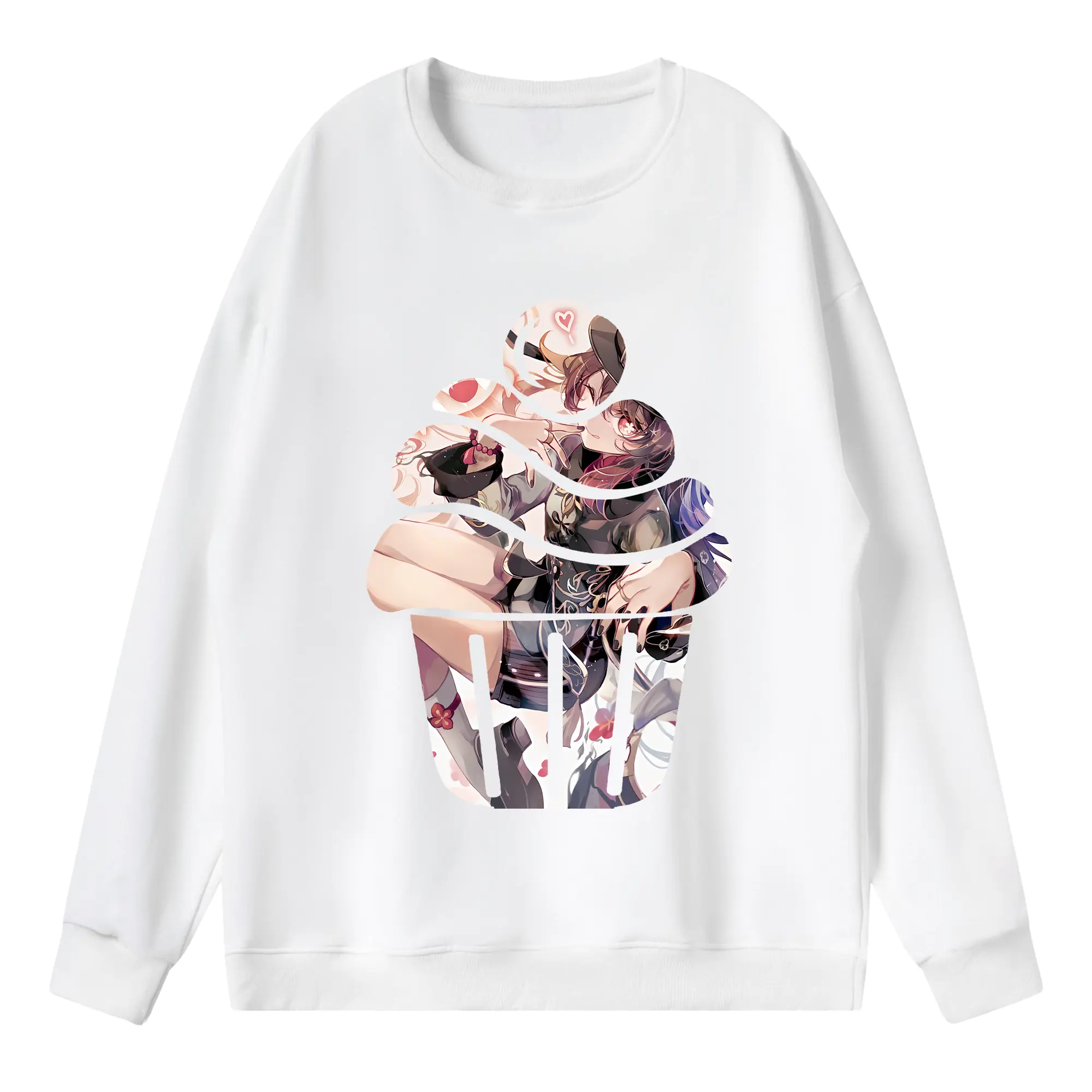 原 神 グッズ フータオ - 薄手 クルーネック スウェット 裏毛260g · ポリエステル 春秋向け カジュアル 男女兼用 · トレーナー デイリー スポーツ 散歩に最適