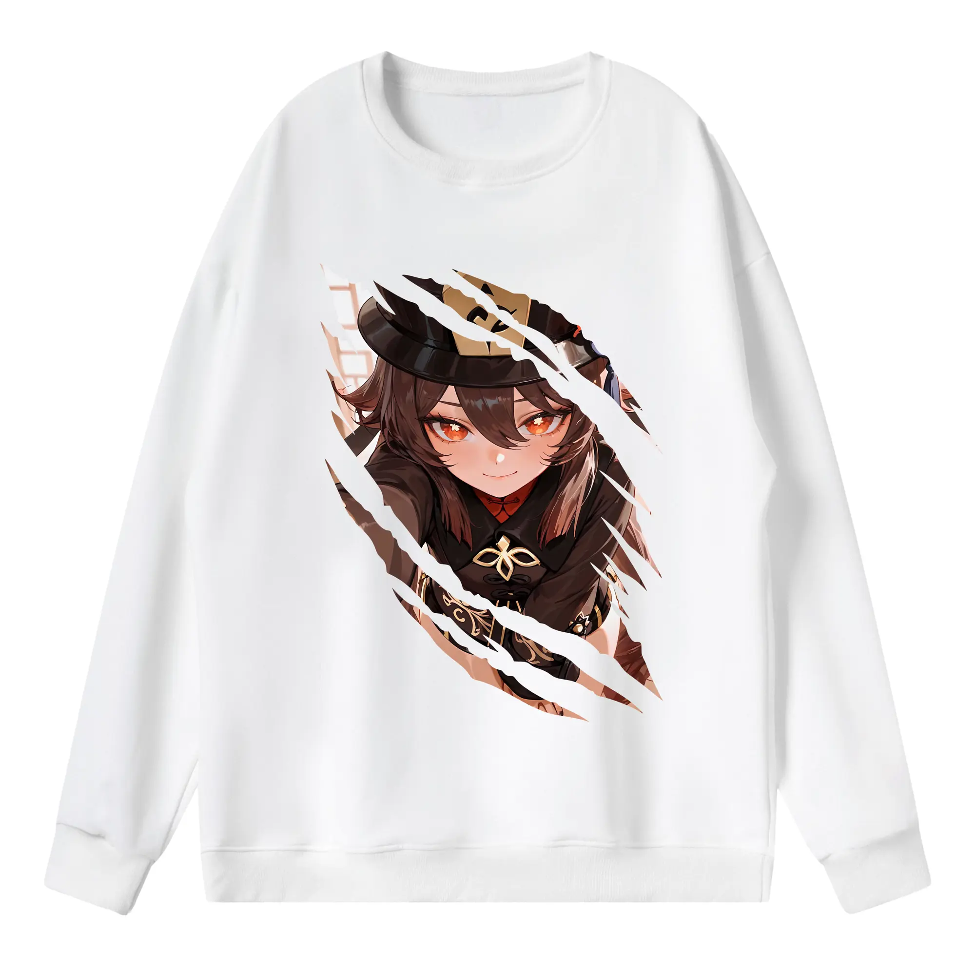 原 神 グッズ フータオ - 薄手 クルーネック スウェット 裏毛260g · ポリエステル 春秋向け カジュアル 男女兼用 · トレーナー デイリー スポーツ 散歩に最適