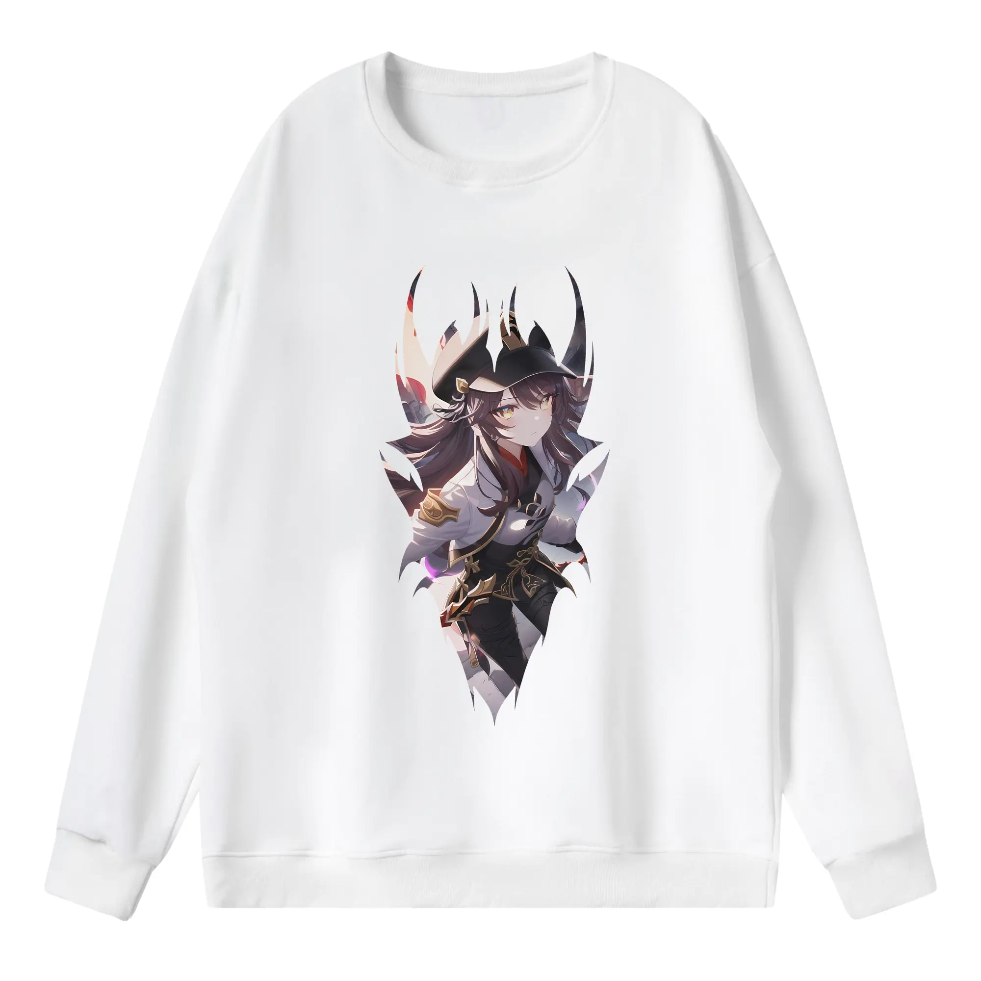 原 神 グッズ フータオ - 薄手 クルーネック スウェット 裏毛260g · ポリエステル 春秋向け カジュアル 男女兼用 · トレーナー デイリー スポーツ 散歩に最適