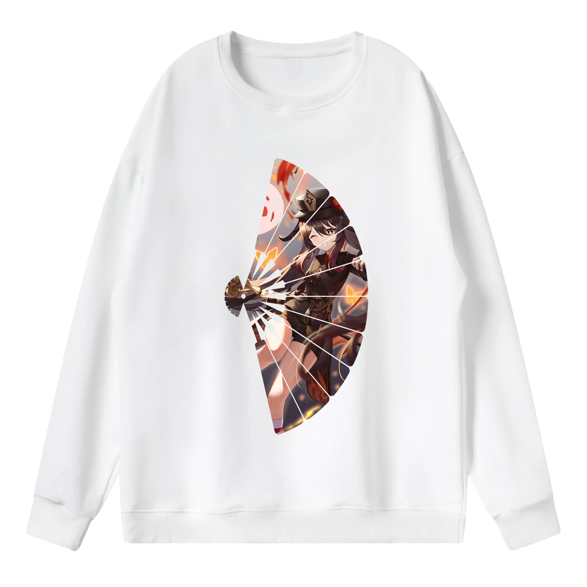 原 神 グッズ フータオ - 薄手 クルーネック スウェット 裏毛260g · ポリエステル 春秋向け カジュアル 男女兼用 · トレーナー デイリー スポーツ 散歩に最適