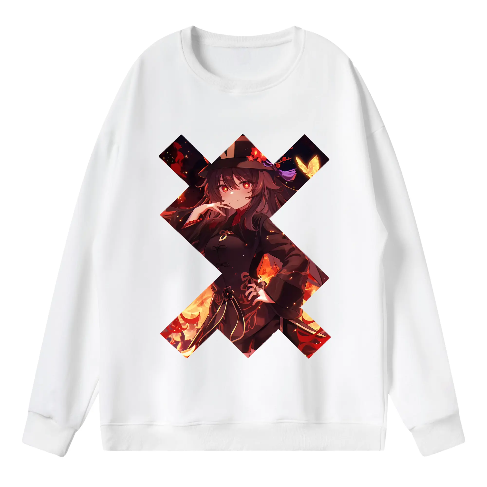 原 神 グッズ フータオ - 薄手 クルーネック スウェット 裏毛260g · ポリエステル 春秋向け カジュアル 男女兼用 · トレーナー デイリー スポーツ 散歩に最適