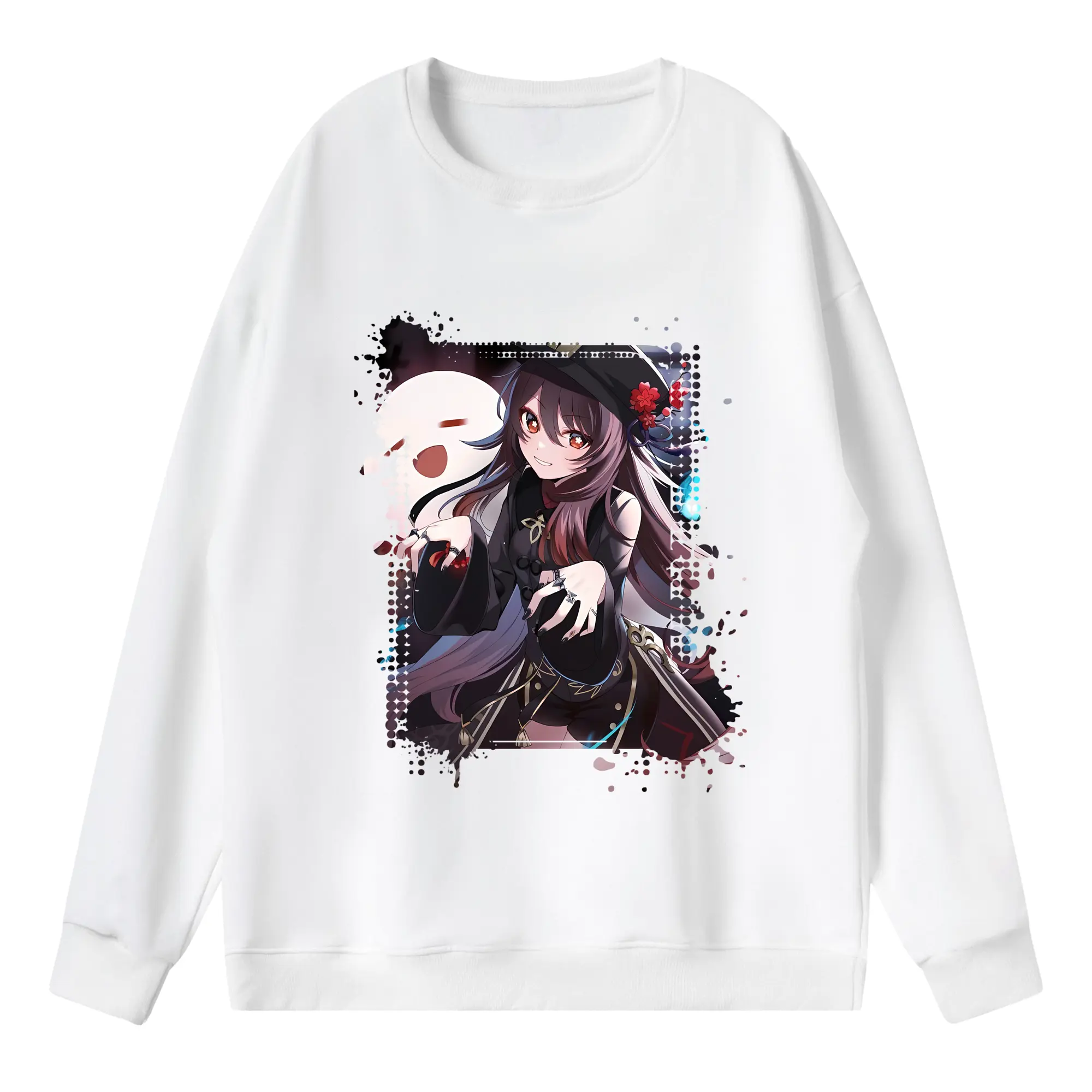 原 神 グッズ フータオ - 薄手 クルーネック スウェット 裏毛260g · ポリエステル 春秋向け カジュアル 男女兼用 · トレーナー デイリー スポーツ 散歩に最適