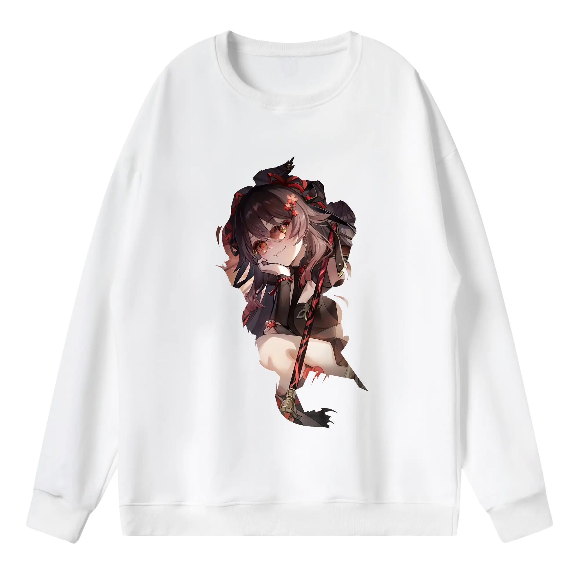 原 神 グッズ フータオ - 薄手 クルーネック スウェット 裏毛260g · ポリエステル 春秋向け カジュアル 男女兼用 · トレーナー デイリー スポーツ 散歩に最適