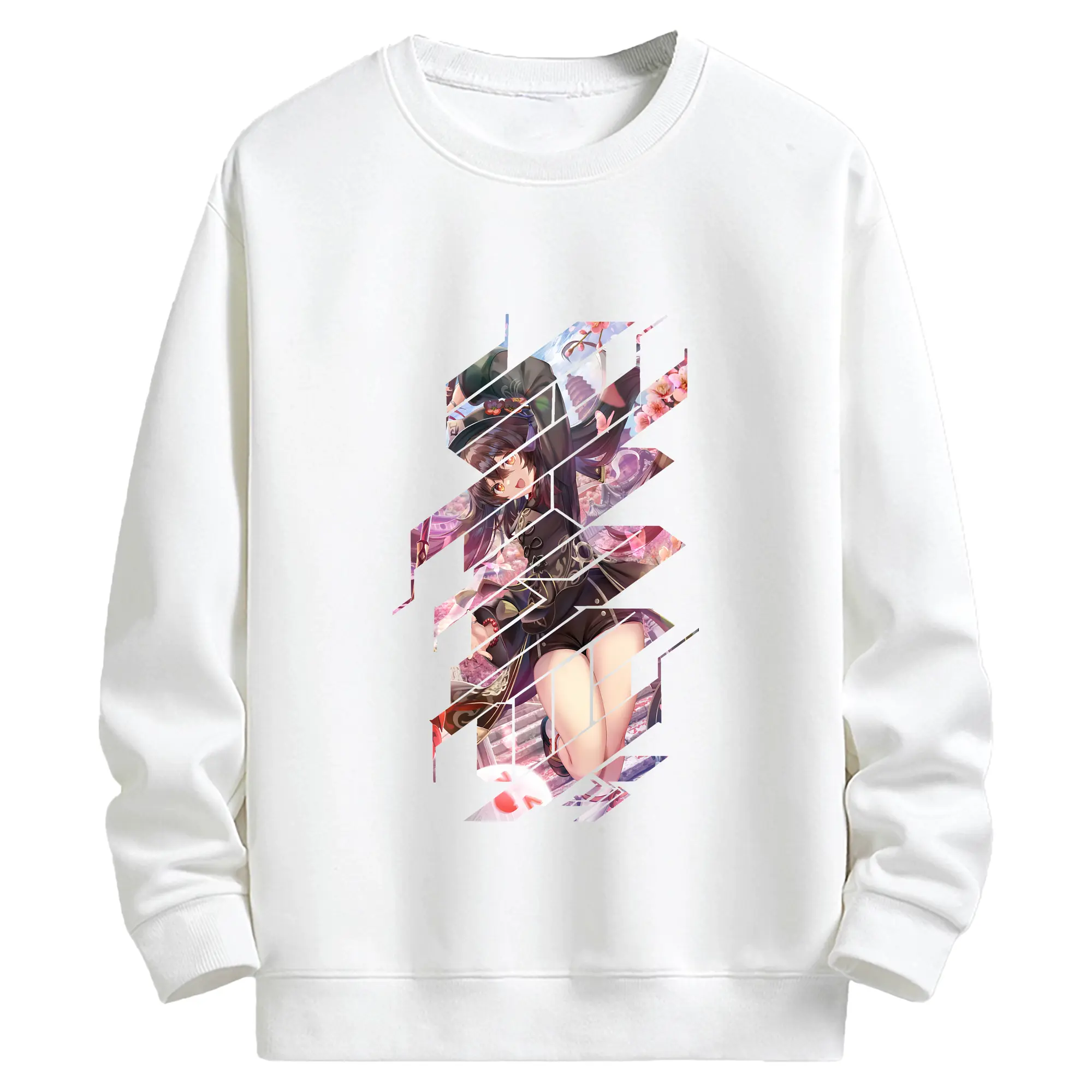 原 神 グッズ フータオ - キッズ クルーネックスウェットシャツ ・ フロントプリント ・ 綿80％ ポリエステル20％ ・ 快適 通学 スポーツ 日常使い お散歩用