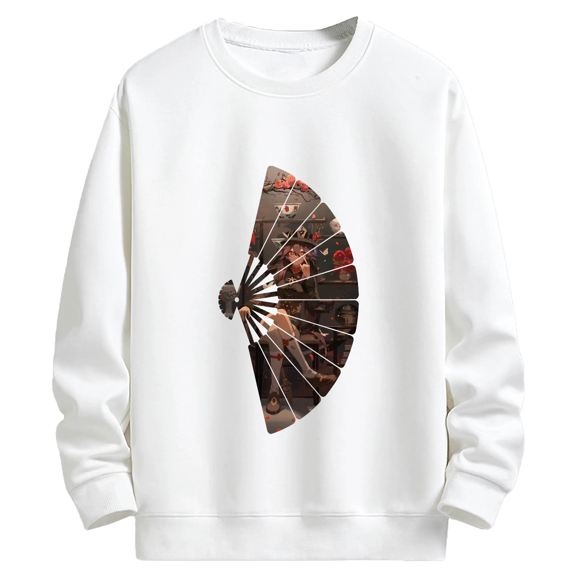 原 神 グッズ フータオ - キッズ クルーネックスウェットシャツ ・ フロントプリント ・ 綿80％ ポリエステル20％ ・ 快適 通学 スポーツ 日常使い お散歩用