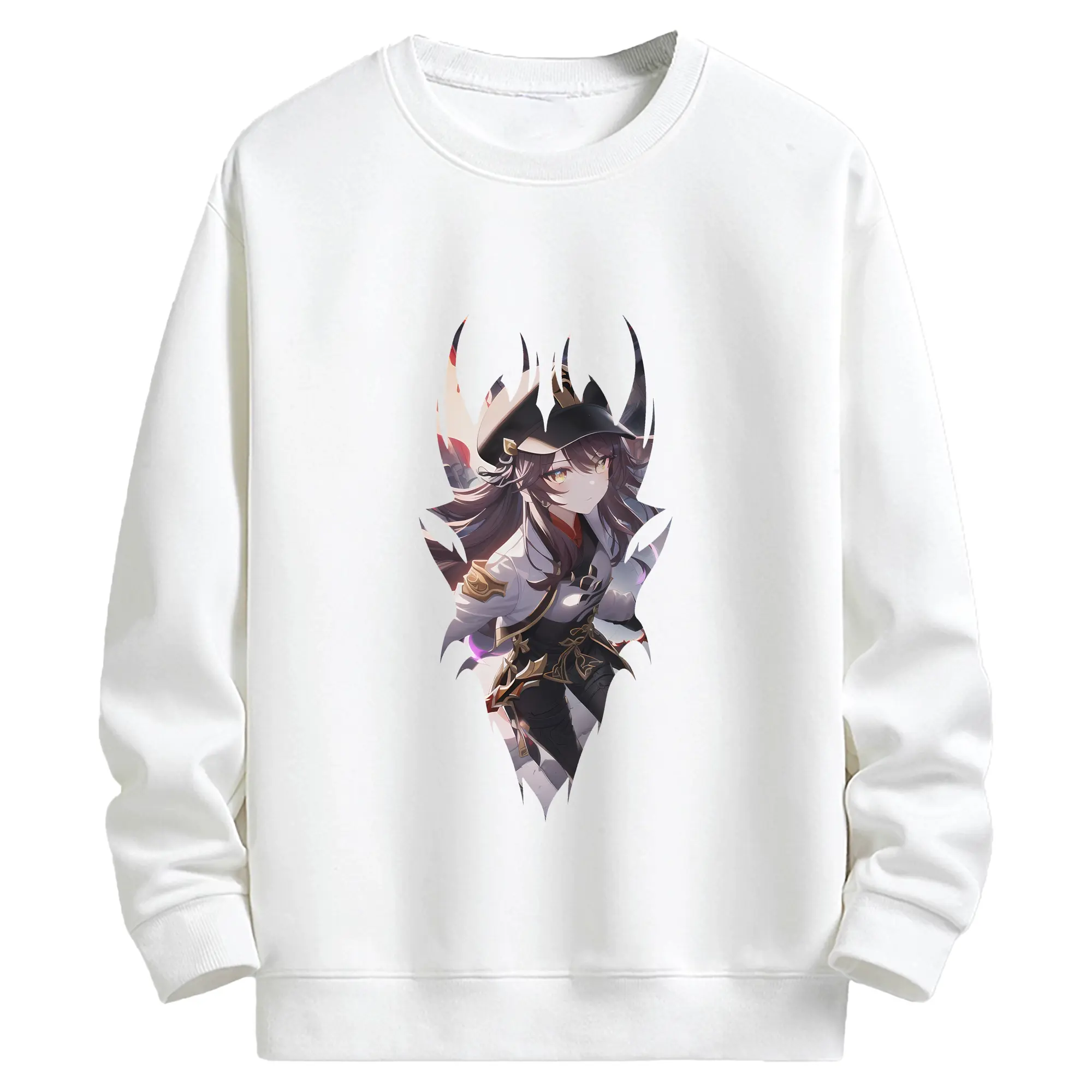 原 神 グッズ フータオ - キッズ クルーネックスウェットシャツ ・ フロントプリント ・ 綿80％ ポリエステル20％ ・ 快適 通学 スポーツ 日常使い お散歩用