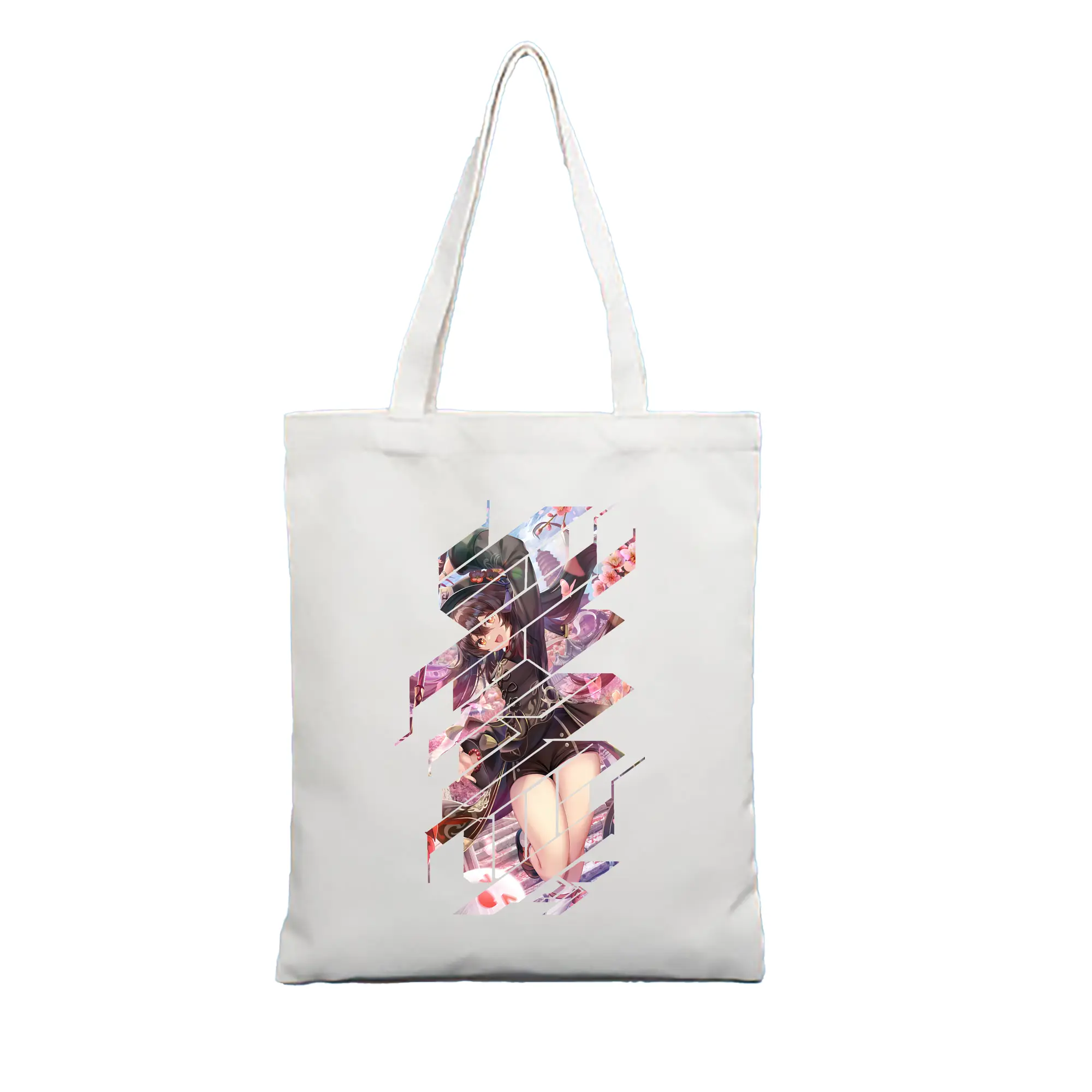 原 神 グッズ フータオ - 縦型キャンバス手提げバッグ（トートバッグ） ・ キャンバス素材 ・ ショッピング用 ・ 軽量 丈夫 お手入れ簡単