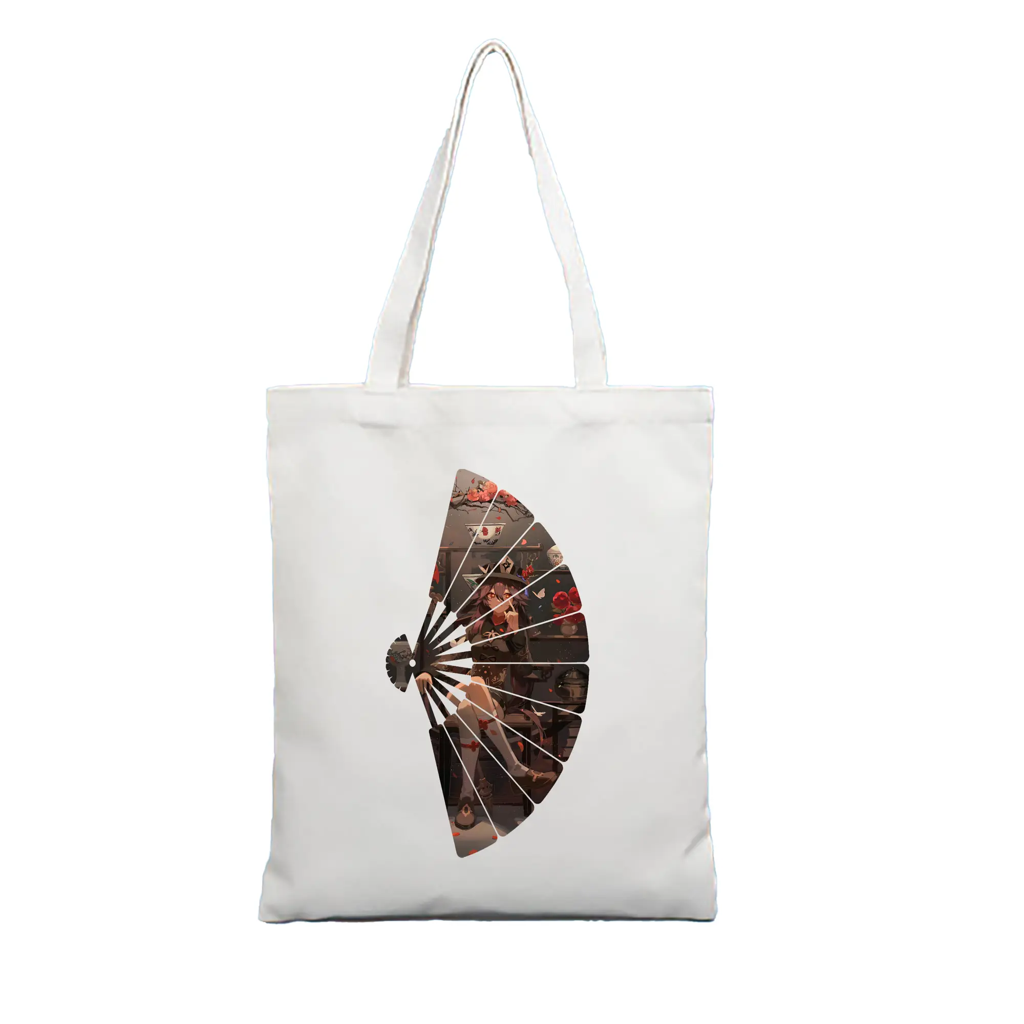 原 神 グッズ フータオ - 縦型キャンバス手提げバッグ（トートバッグ） ・ キャンバス素材 ・ ショッピング用 ・ 軽量 丈夫 お手入れ簡単