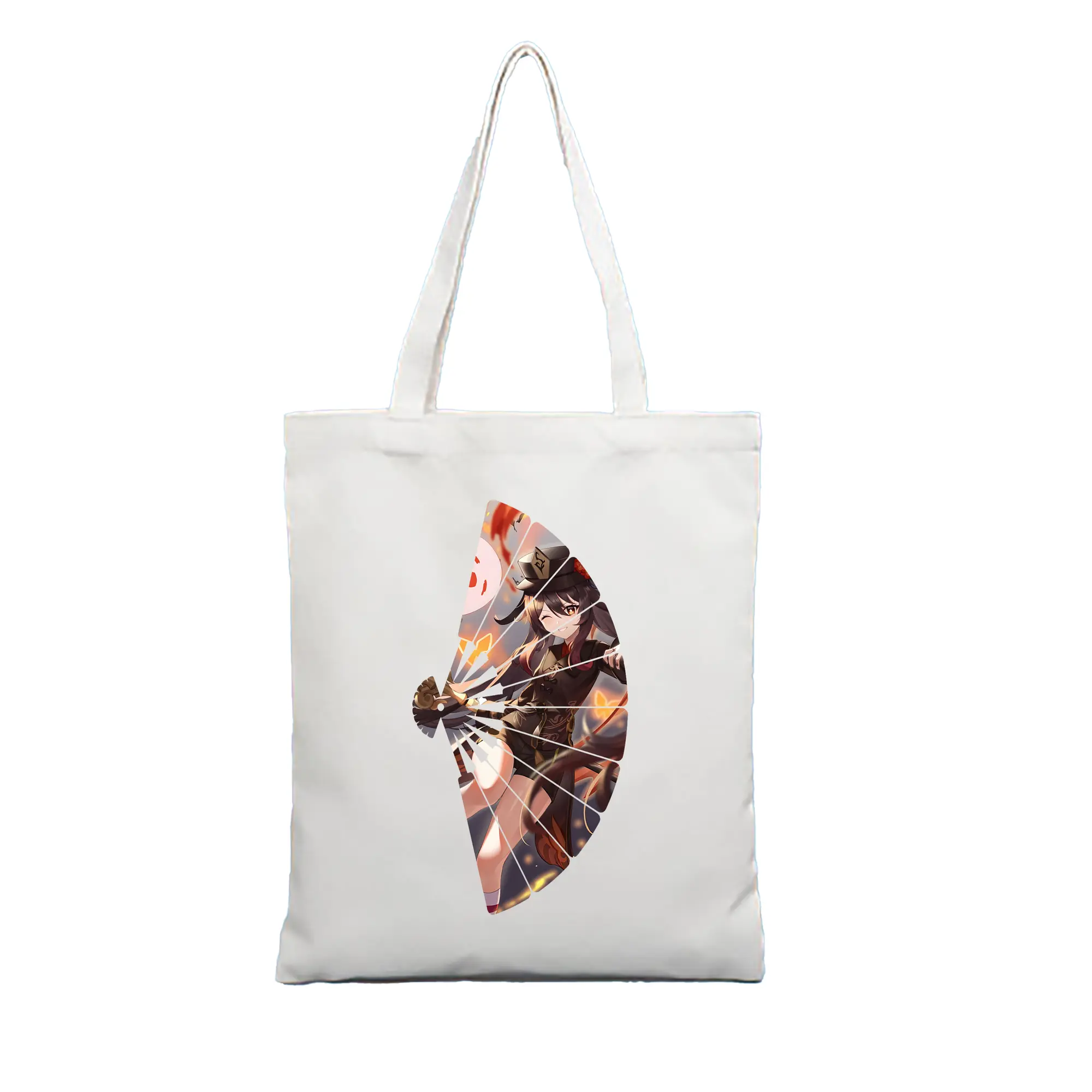 原 神 グッズ フータオ - 縦型キャンバス手提げバッグ（トートバッグ） ・ キャンバス素材 ・ ショッピング用 ・ 軽量 丈夫 お手入れ簡単