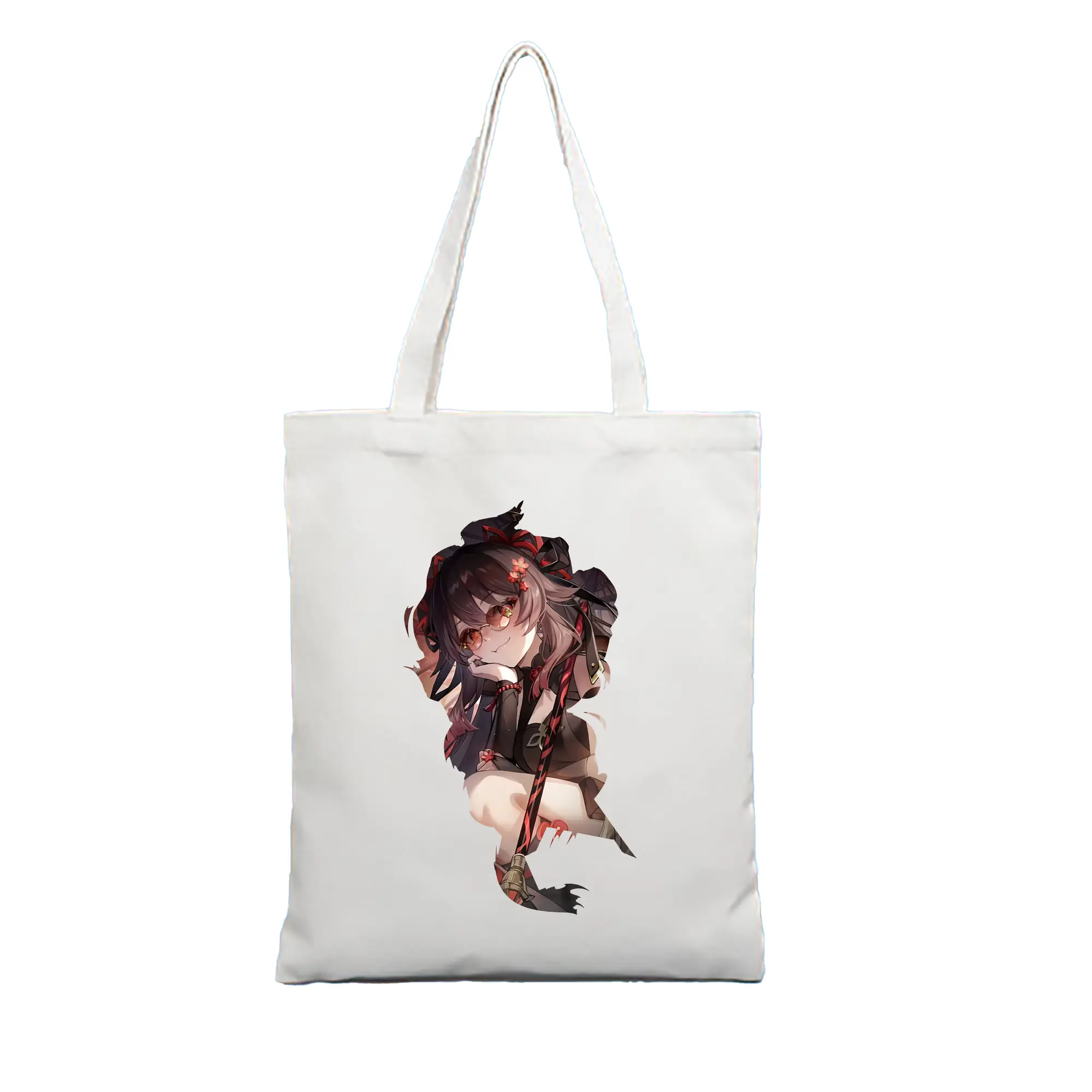 原 神 グッズ フータオ - 縦型キャンバス手提げバッグ（トートバッグ） ・ キャンバス素材 ・ ショッピング用 ・ 軽量 丈夫 お手入れ簡単