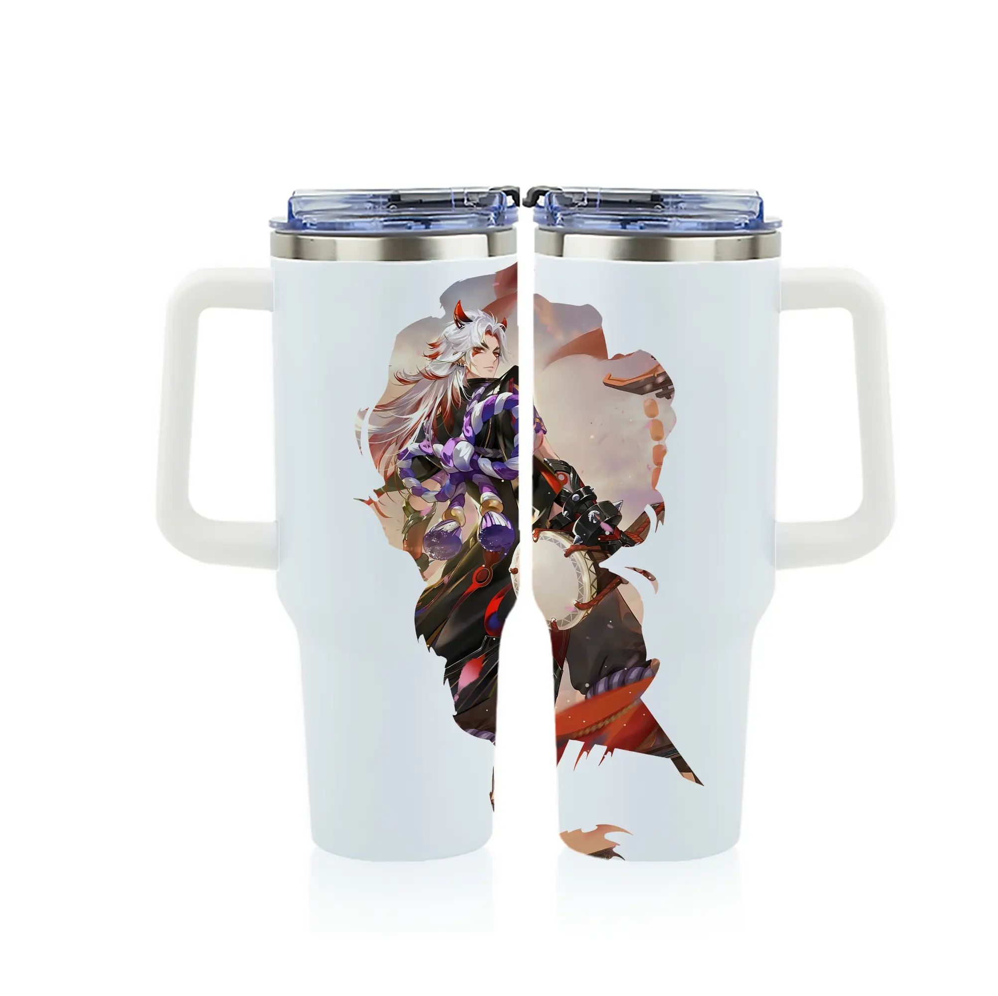 原 神 グッズ 荒瀧 一 斗 - 1200mL フルプリント車用タンブラー ・ 304ステンレス 内側 ・ 201ステンレス 外側 ・ 保温 保冷 ・ 通勤 ドライブ アウトドア用