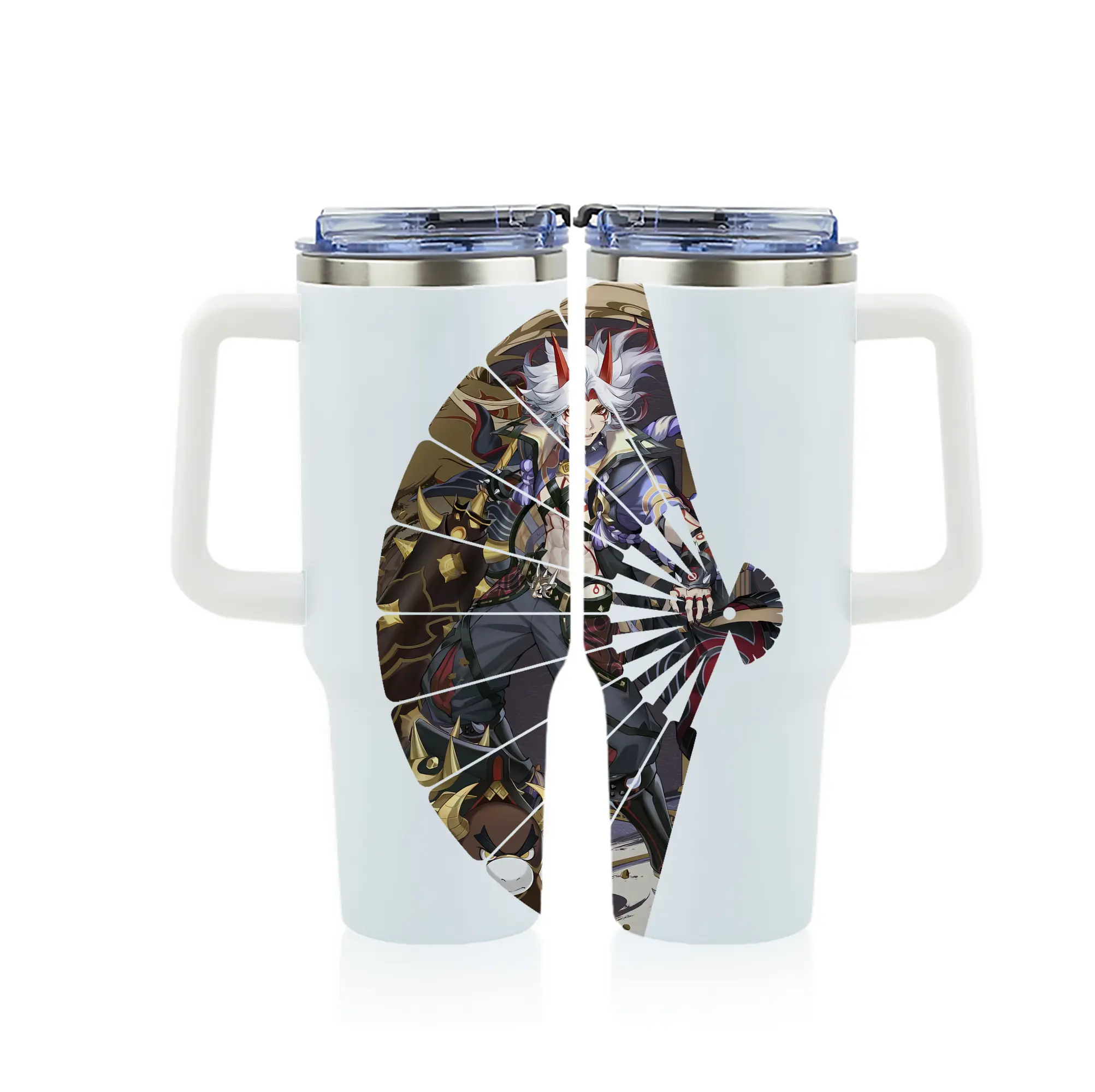 原 神 グッズ 荒瀧 一 斗 - 1200mL フルプリント車用タンブラー ・ 304ステンレス 内側 ・ 201ステンレス 外側 ・ 保温 保冷 ・ 通勤 ドライブ アウトドア用