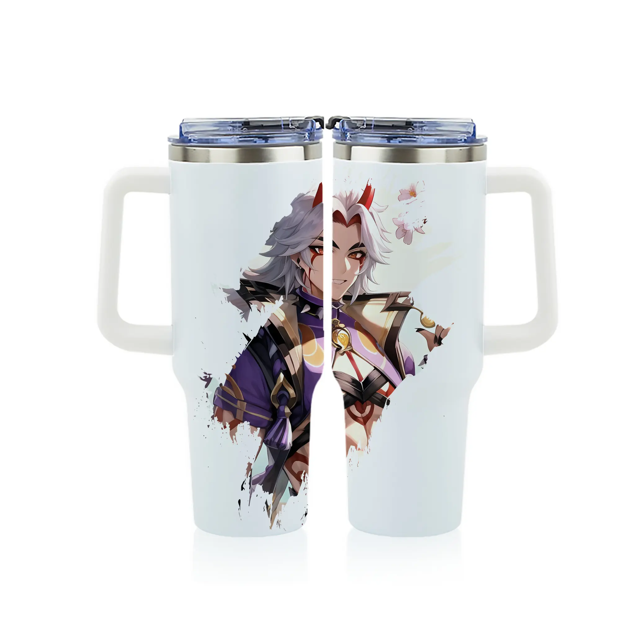 原 神 グッズ 荒瀧 一 斗 - 1200mL フルプリント車用タンブラー ・ 304ステンレス 内側 ・ 201ステンレス 外側 ・ 保温 保冷 ・ 通勤 ドライブ アウトドア用