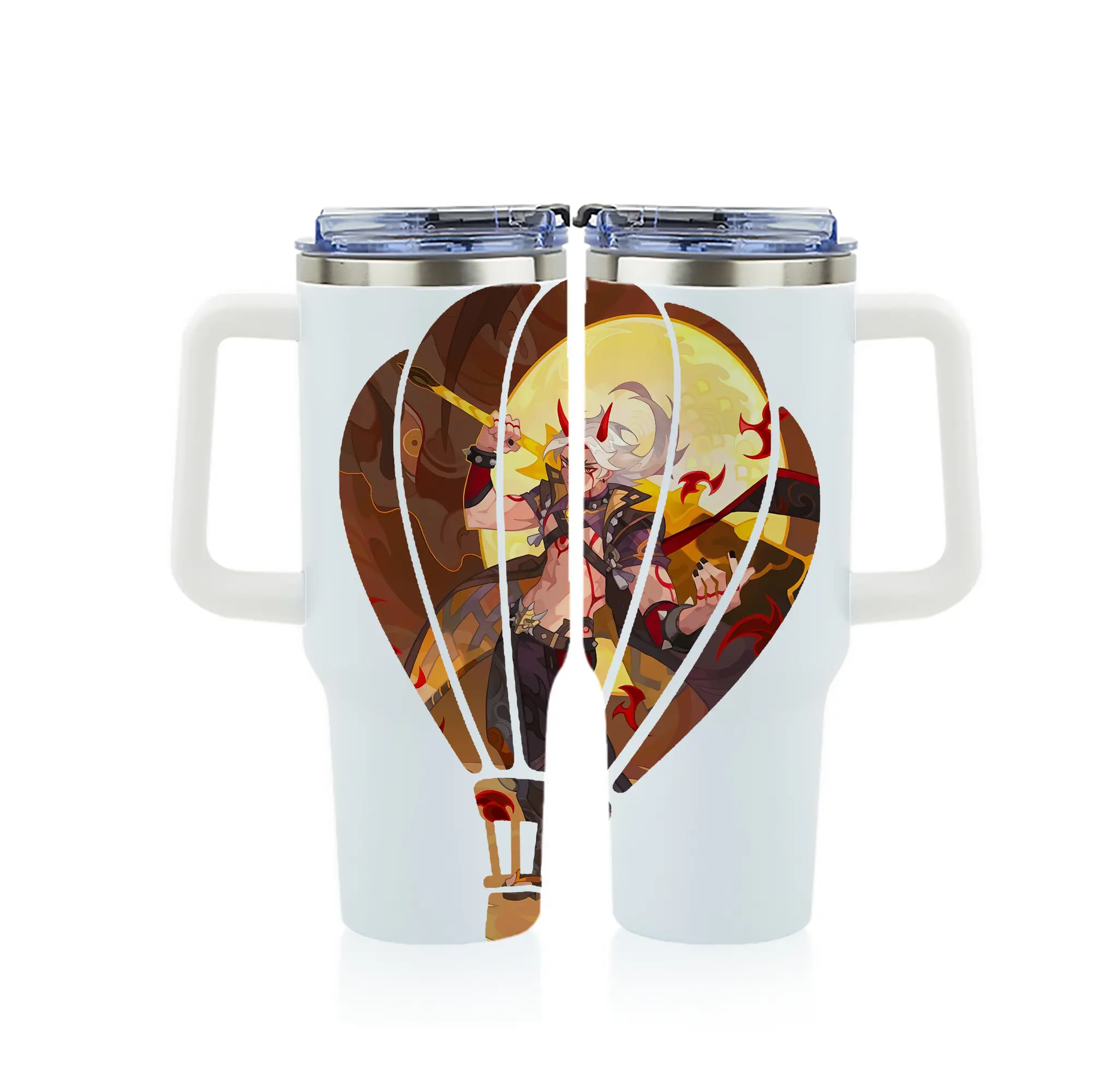 原 神 グッズ 荒瀧 一 斗 - 1200mL フルプリント車用タンブラー ・ 304ステンレス 内側 ・ 201ステンレス 外側 ・ 保温 保冷 ・ 通勤 ドライブ アウトドア用