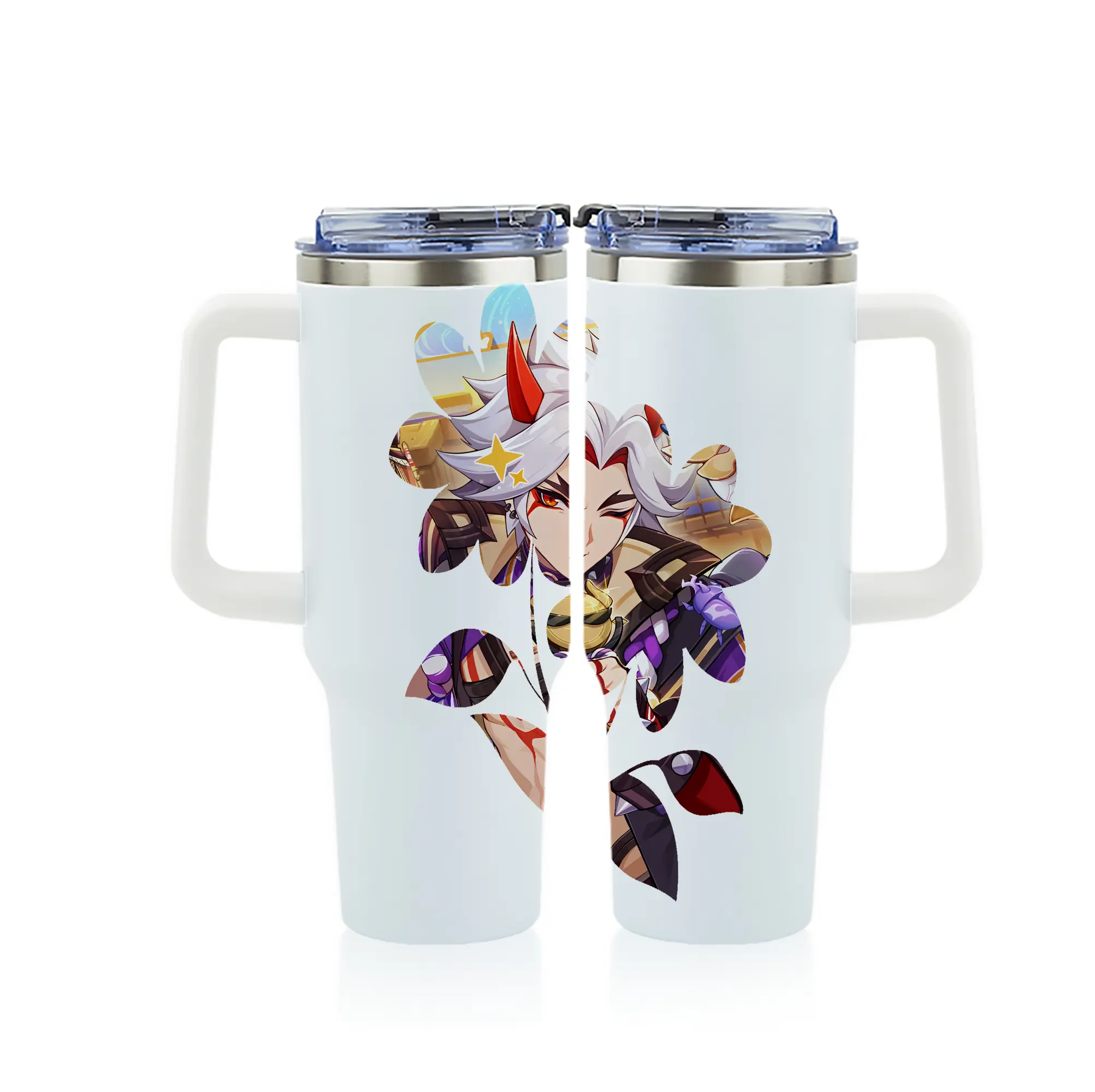 原 神 グッズ 荒瀧 一 斗 - 1200mL フルプリント車用タンブラー ・ 304ステンレス 内側 ・ 201ステンレス 外側 ・ 保温 保冷 ・ 通勤 ドライブ アウトドア用