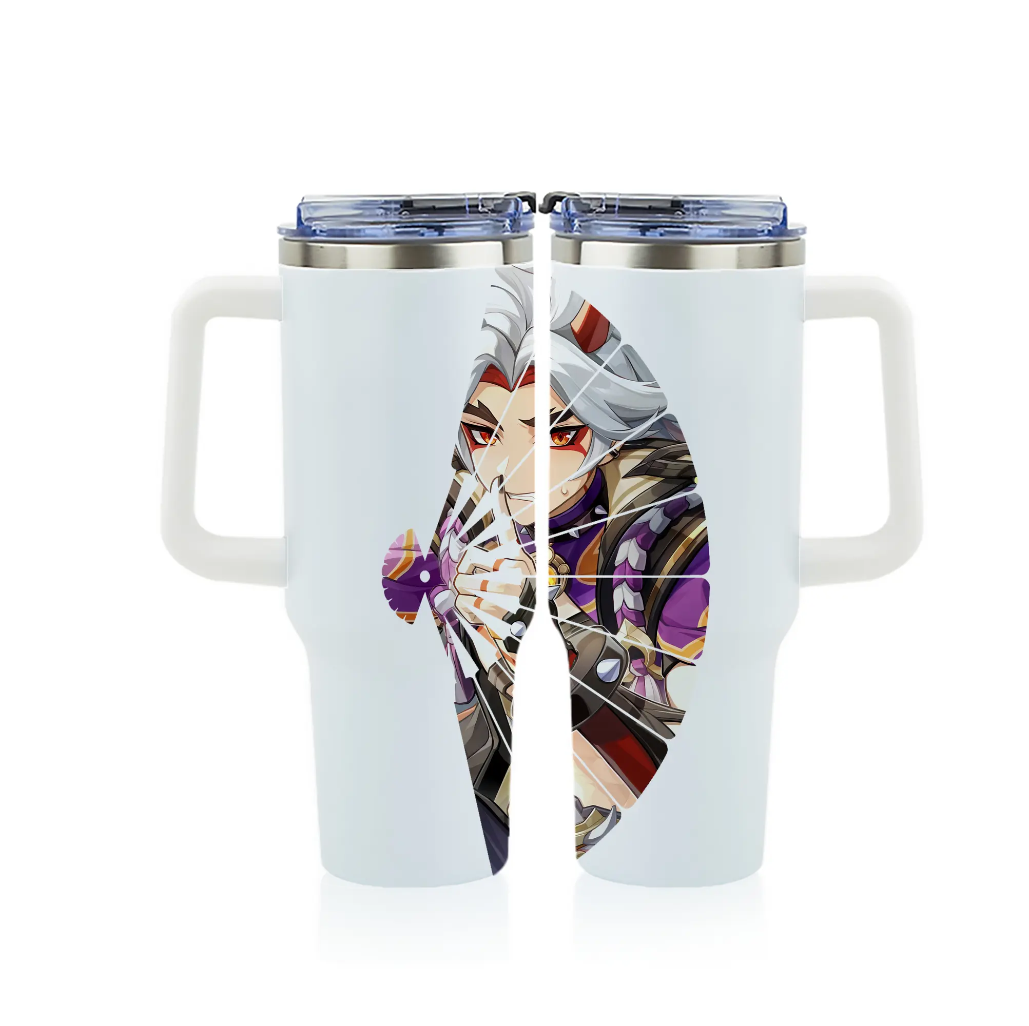 原 神 グッズ 荒瀧 一 斗 - 1200mL フルプリント車用タンブラー ・ 304ステンレス 内側 ・ 201ステンレス 外側 ・ 保温 保冷 ・ 通勤 ドライブ アウトドア用