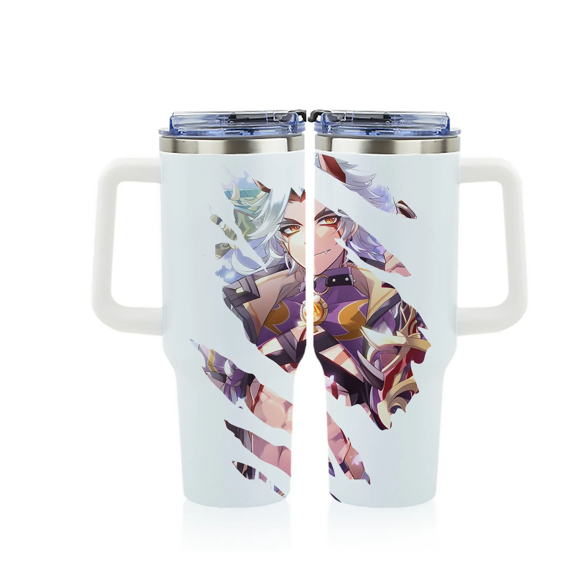 原 神 グッズ 荒瀧 一 斗 - 1200mL フルプリント車用タンブラー ・ 304ステンレス 内側 ・ 201ステンレス 外側 ・ 保温 保冷 ・ 通勤 ドライブ アウトドア用