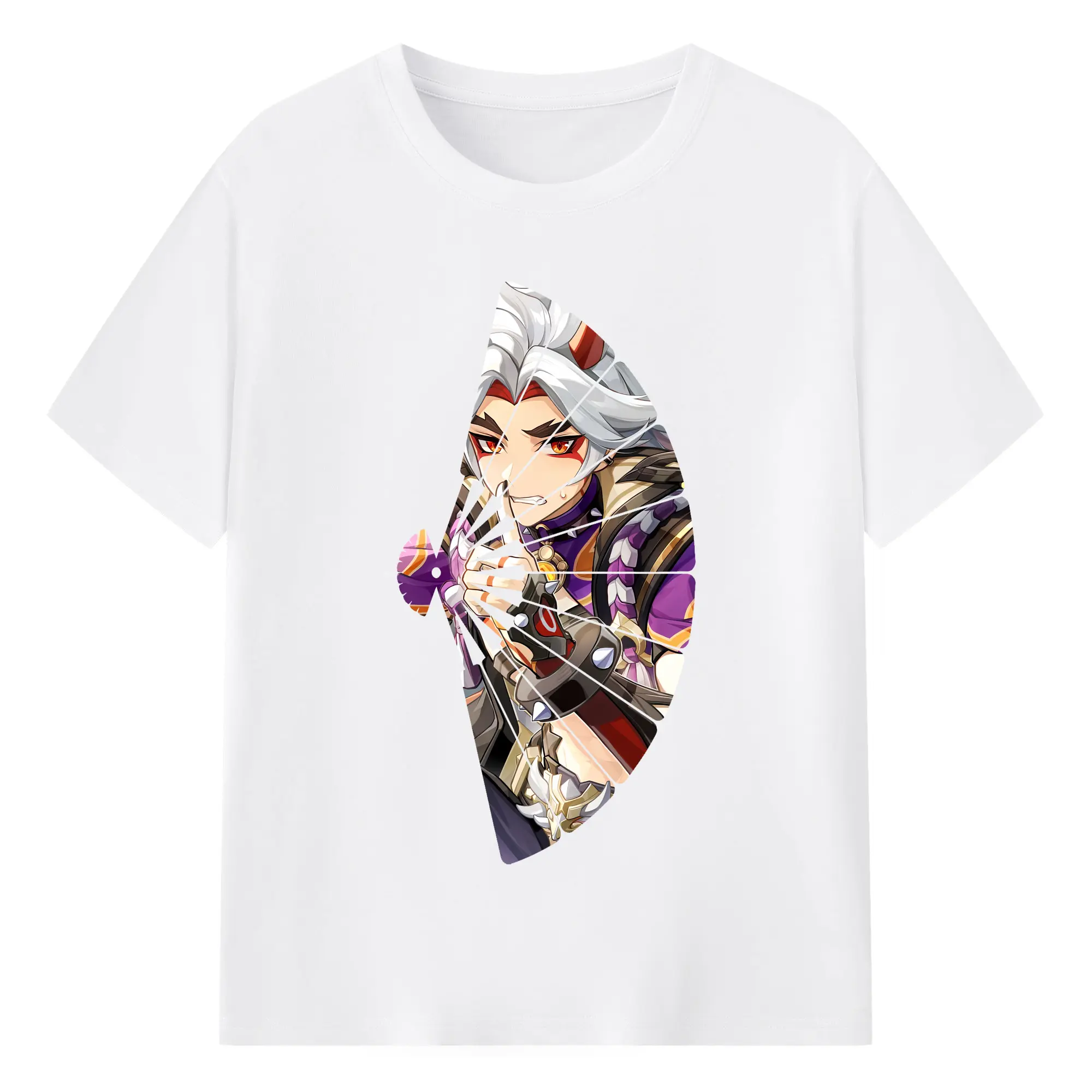 原 神 グッズ 荒瀧 一 斗 - 綿100％ 半袖Tシャツ ・ フロントプリント ・ 快適 通気性 ・ 日常使い 散歩 スポーツ用