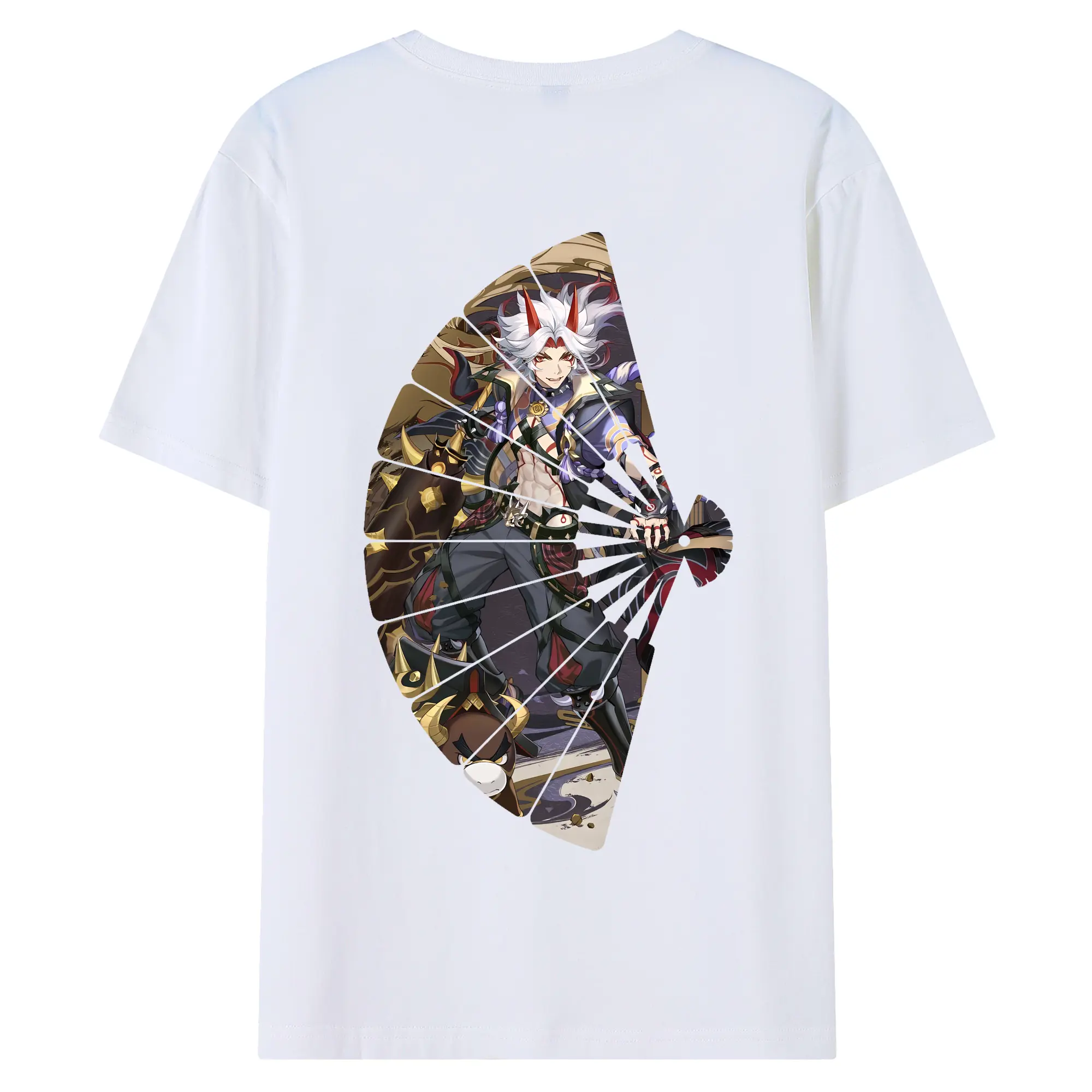 原 神 グッズ 荒瀧 一 斗 - 綿100％ 半袖Tシャツ ・ バックプリント ・ 快適 通気性 ・ 日常使い 散歩 スポーツ用