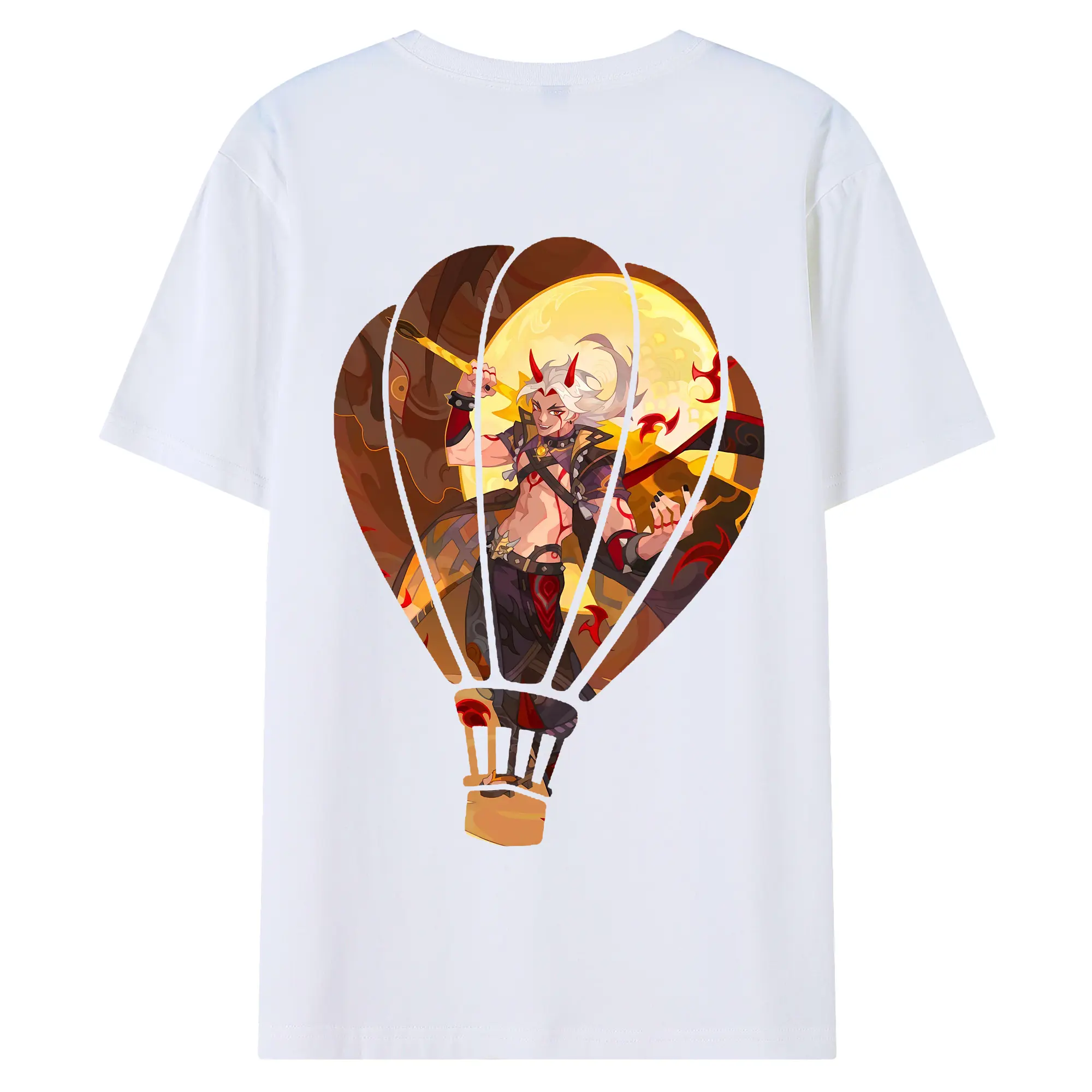 原 神 グッズ 荒瀧 一 斗 - 綿100％ 半袖Tシャツ ・ バックプリント ・ 快適 通気性 ・ 日常使い 散歩 スポーツ用