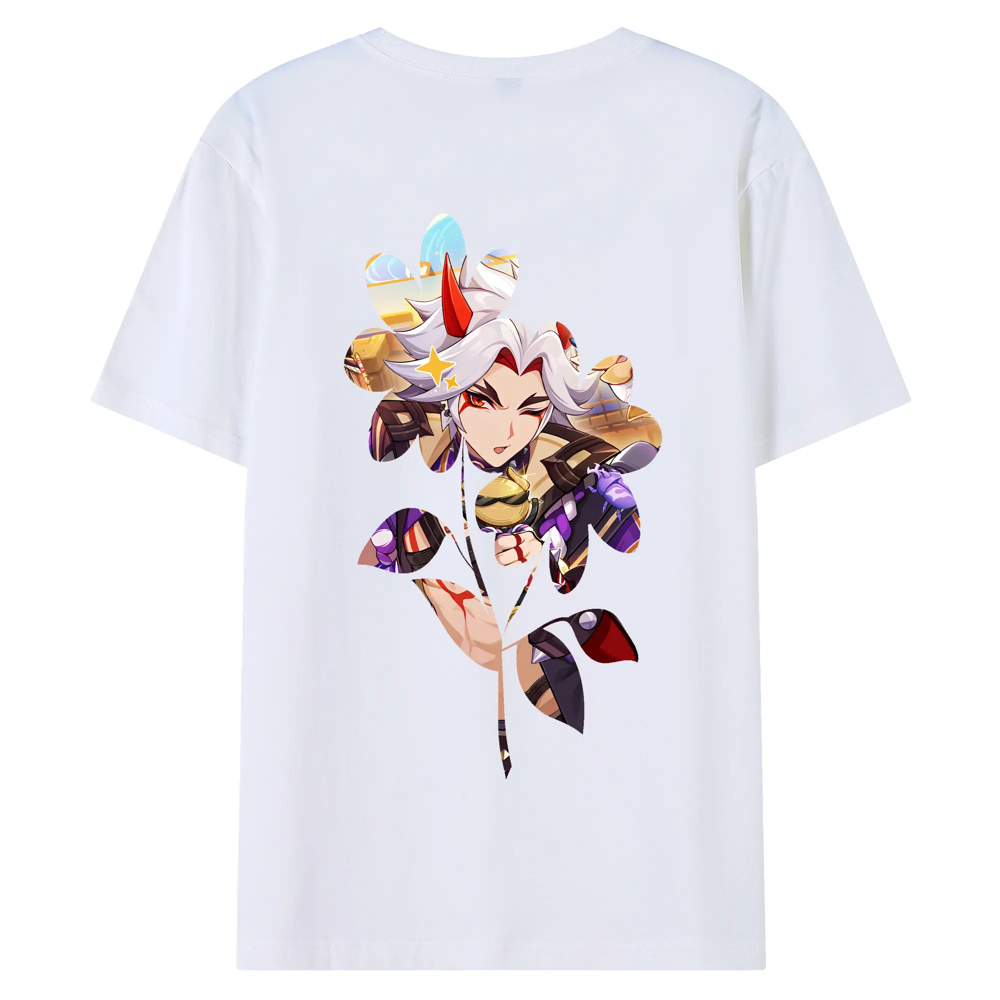 原 神 グッズ 荒瀧 一 斗 - 綿100％ 半袖Tシャツ ・ バックプリント ・ 快適 通気性 ・ 日常使い 散歩 スポーツ用