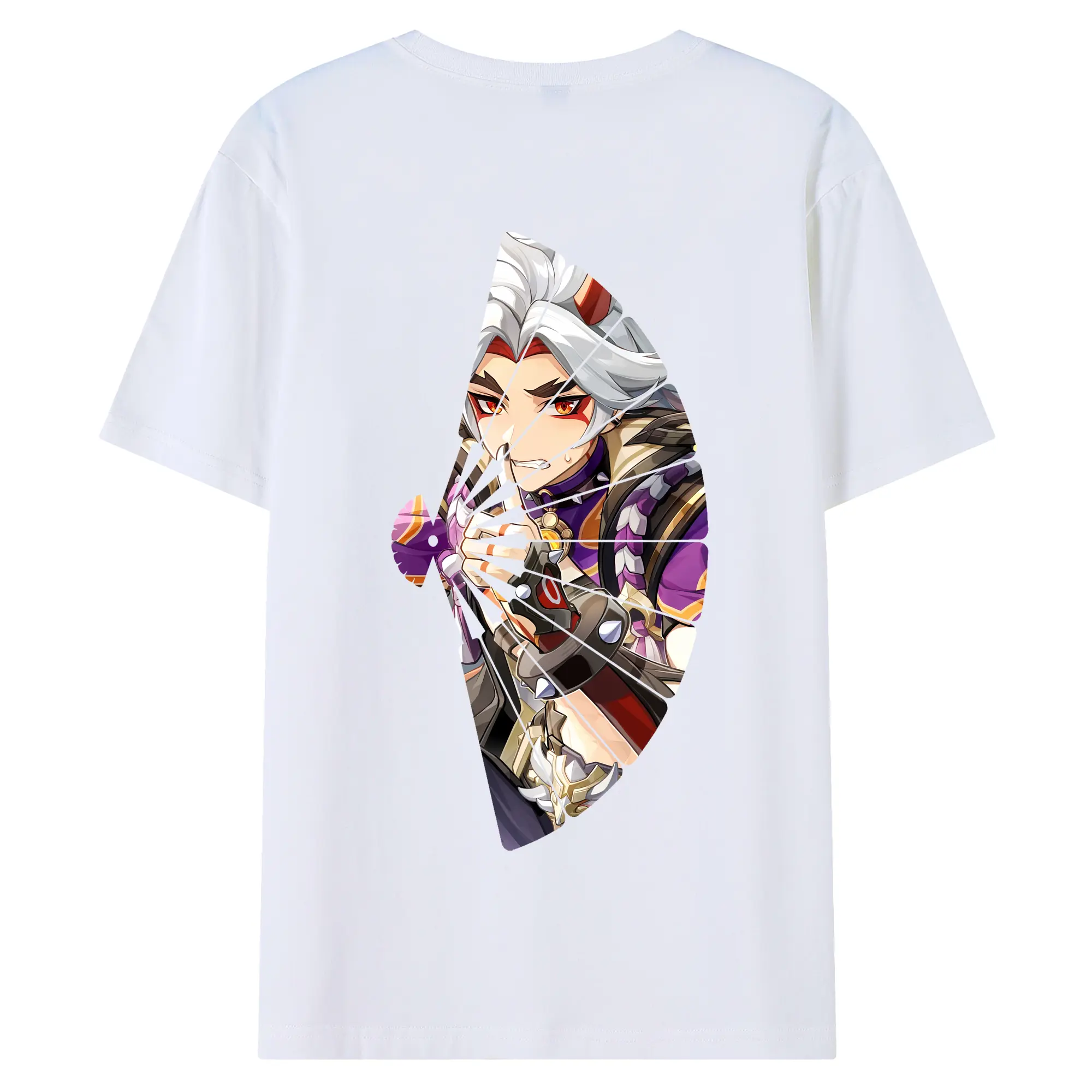 原 神 グッズ 荒瀧 一 斗 - 綿100％ 半袖Tシャツ ・ バックプリント ・ 快適 通気性 ・ 日常使い 散歩 スポーツ用