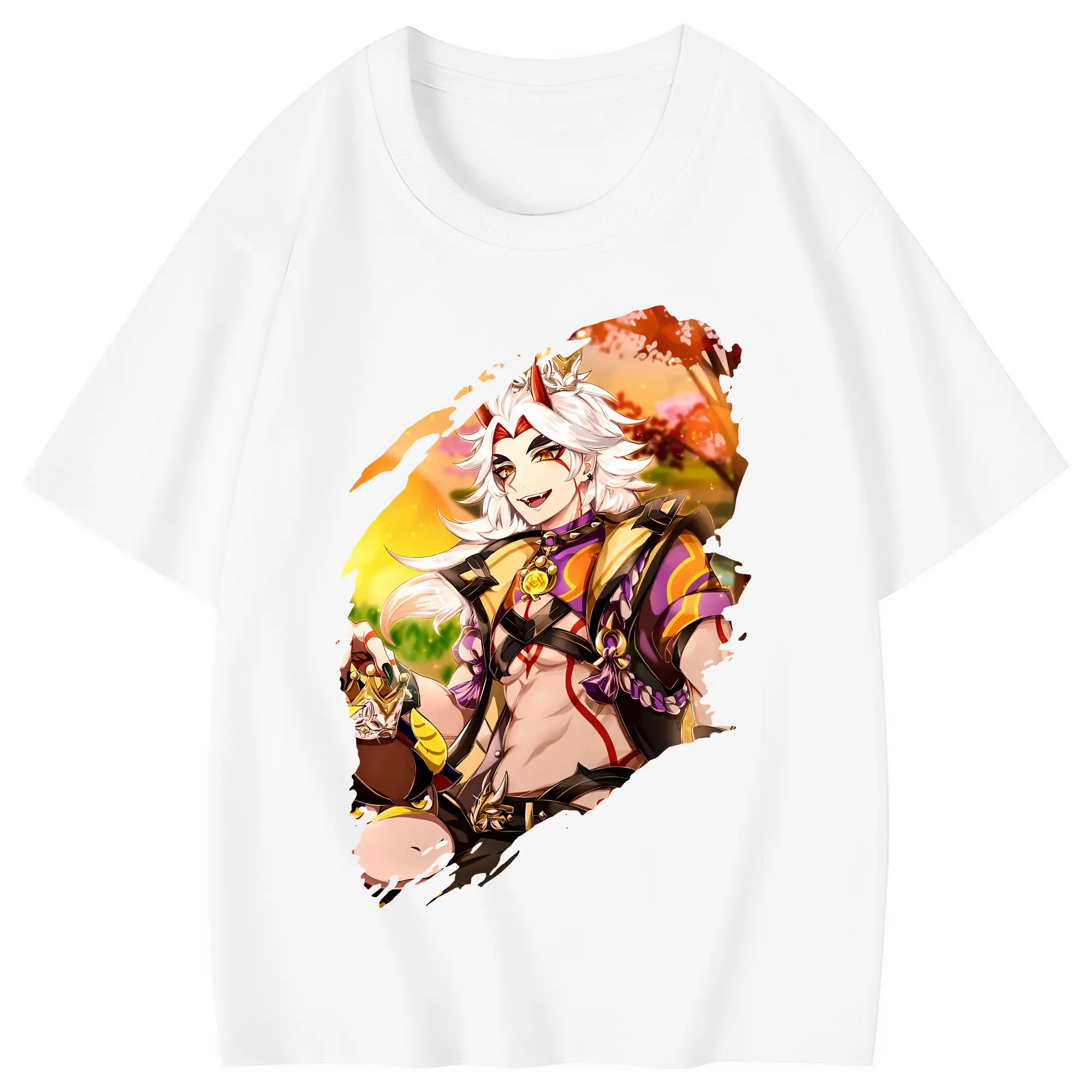 原 神 グッズ 荒瀧 一 斗 - 綿100％ キッズTシャツ ・ フロントプリント ・ 快適 通気性 ・ スポーツ カジュアル 散歩用