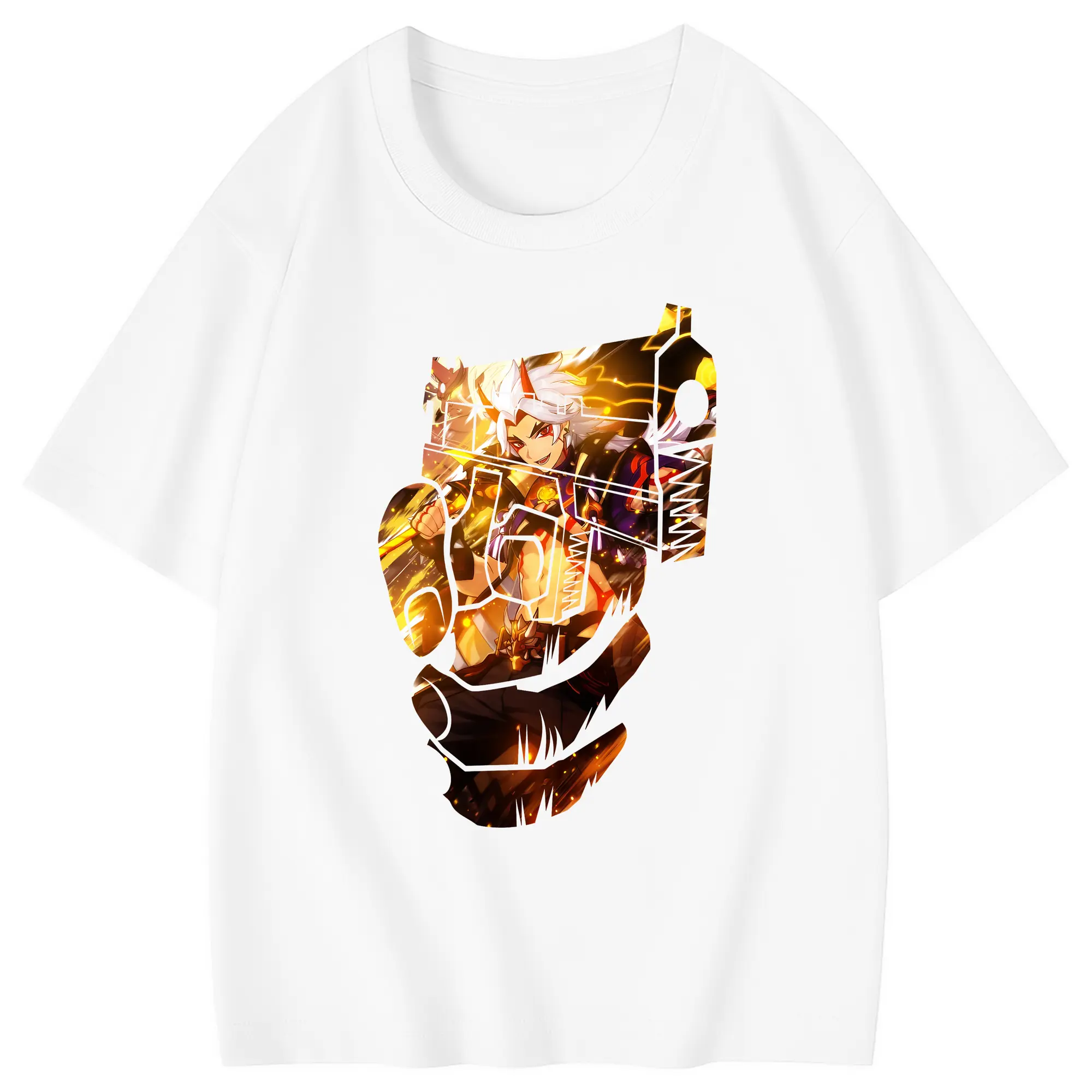 原 神 グッズ 荒瀧 一 斗 - 綿100％ キッズTシャツ ・ フロントプリント ・ 快適 通気性 ・ スポーツ カジュアル 散歩用