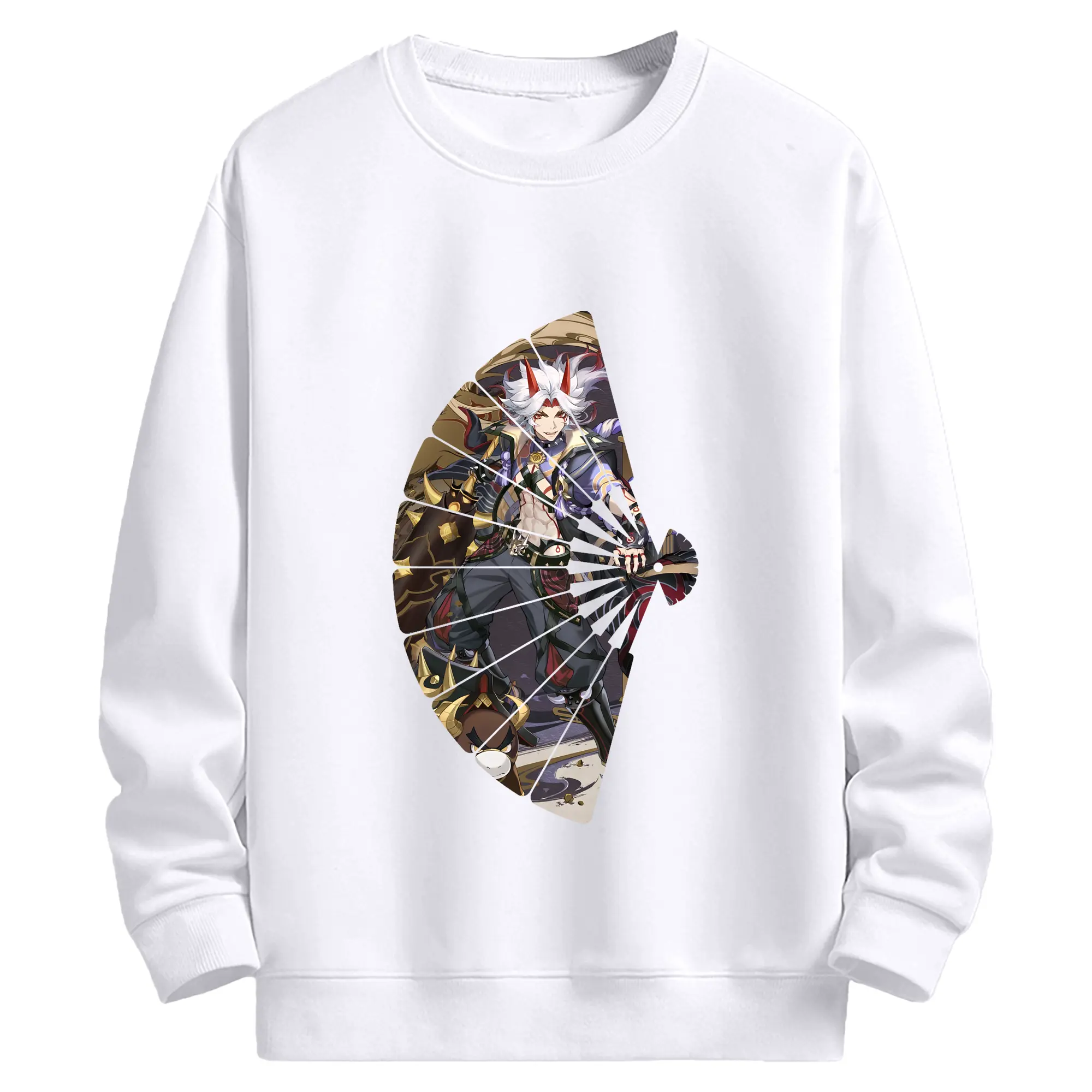 原 神 グッズ 荒瀧 一 斗 - 高品質 クルーネック スウェット ・ コットン59％ ポリエステル41％ ・ ユニセックス 長袖 トレーナー ・ カジュアル デイリー スポーツ 散歩用