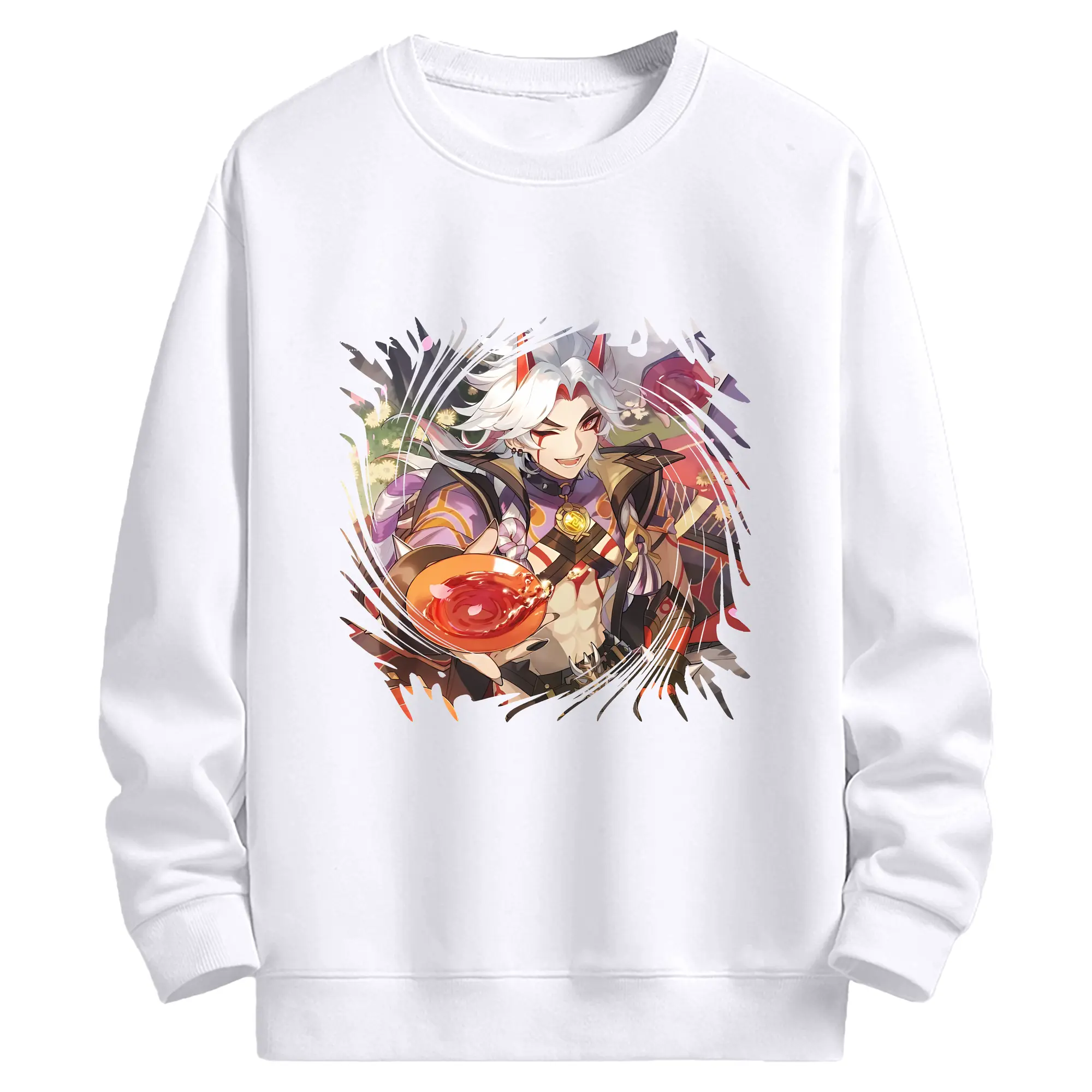 原 神 グッズ 荒瀧 一 斗 - 高品質 クルーネック スウェット ・ コットン59％ ポリエステル41％ ・ ユニセックス 長袖 トレーナー ・ カジュアル デイリー スポーツ 散歩用