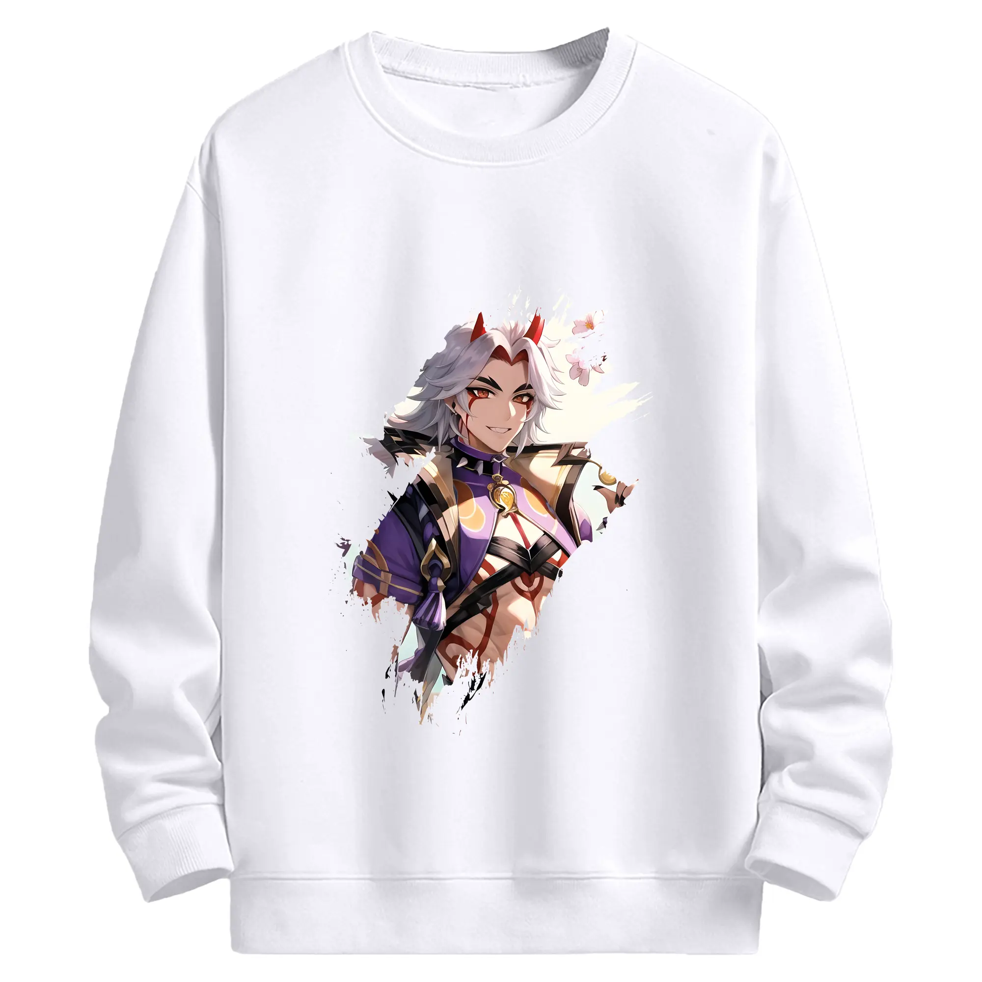 原 神 グッズ 荒瀧 一 斗 - 高品質 クルーネック スウェット ・ コットン59％ ポリエステル41％ ・ ユニセックス 長袖 トレーナー ・ カジュアル デイリー スポーツ 散歩用