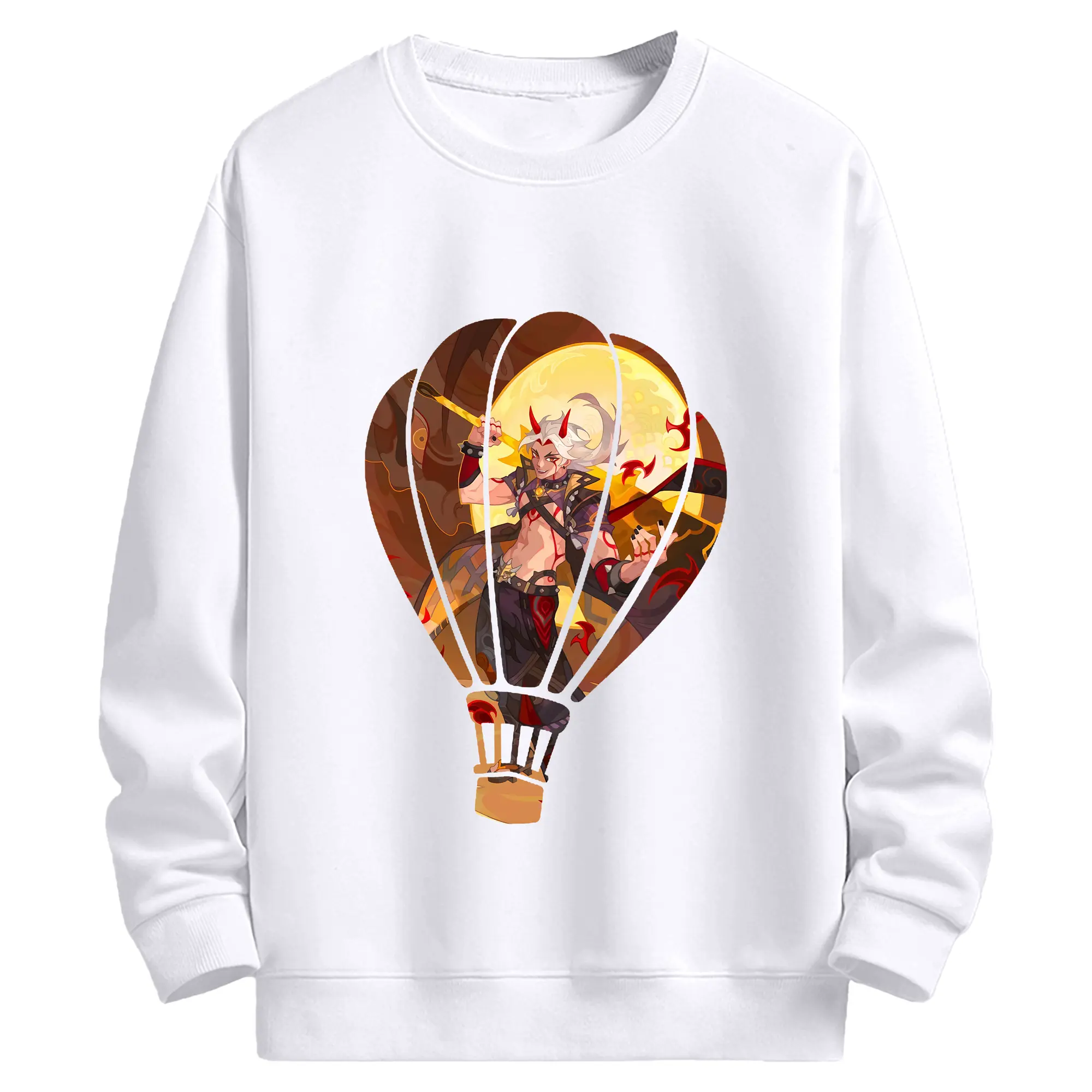 原 神 グッズ 荒瀧 一 斗 - 高品質 クルーネック スウェット ・ コットン59％ ポリエステル41％ ・ ユニセックス 長袖 トレーナー ・ カジュアル デイリー スポーツ 散歩用