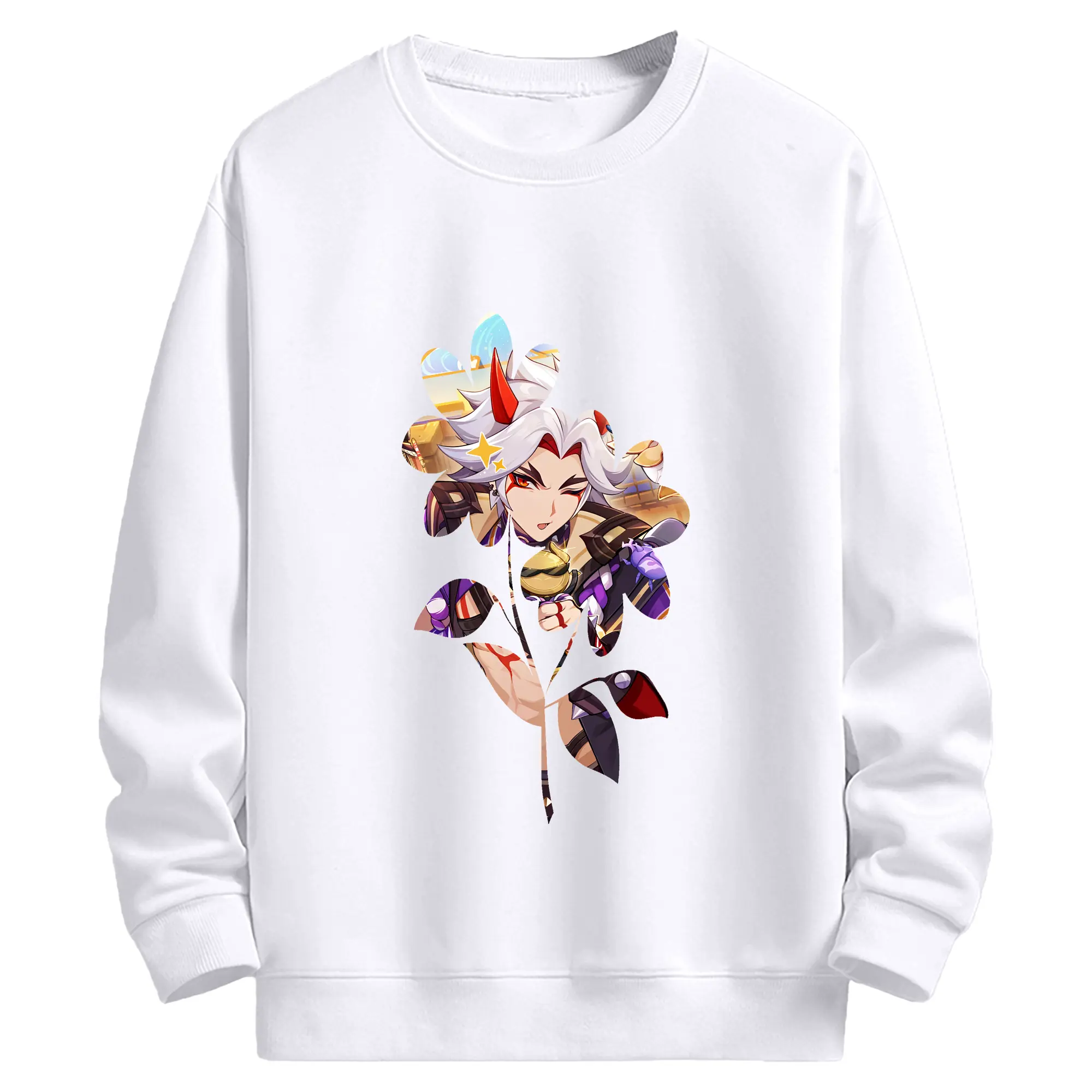 原 神 グッズ 荒瀧 一 斗 - 高品質 クルーネック スウェット ・ コットン59％ ポリエステル41％ ・ ユニセックス 長袖 トレーナー ・ カジュアル デイリー スポーツ 散歩用