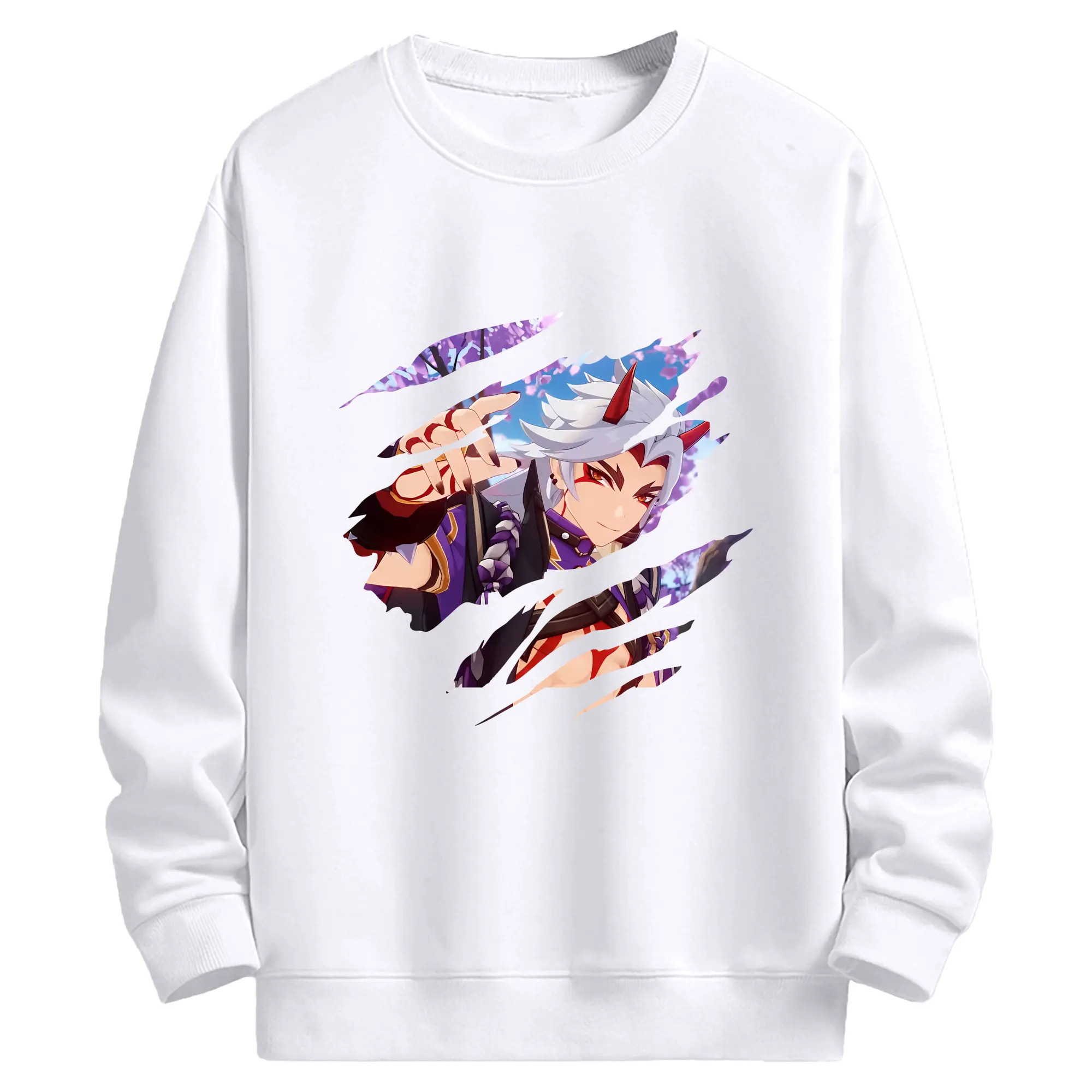 原 神 グッズ 荒瀧 一 斗 - 高品質 クルーネック スウェット ・ コットン59％ ポリエステル41％ ・ ユニセックス 長袖 トレーナー ・ カジュアル デイリー スポーツ 散歩用