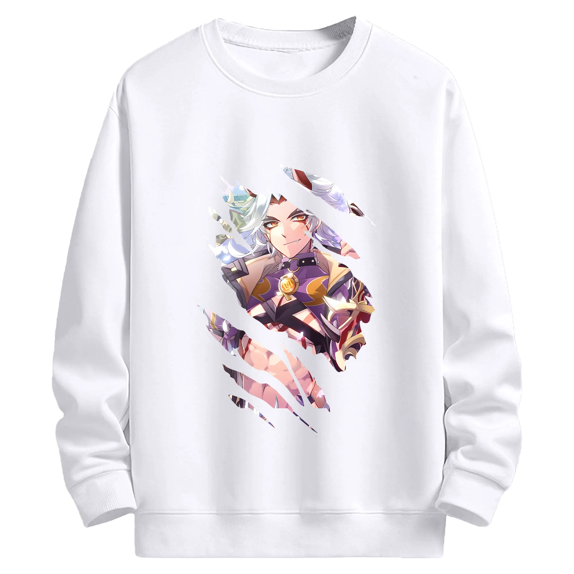 原 神 グッズ 荒瀧 一 斗 - 高品質 クルーネック スウェット ・ コットン59％ ポリエステル41％ ・ ユニセックス 長袖 トレーナー ・ カジュアル デイリー スポーツ 散歩用