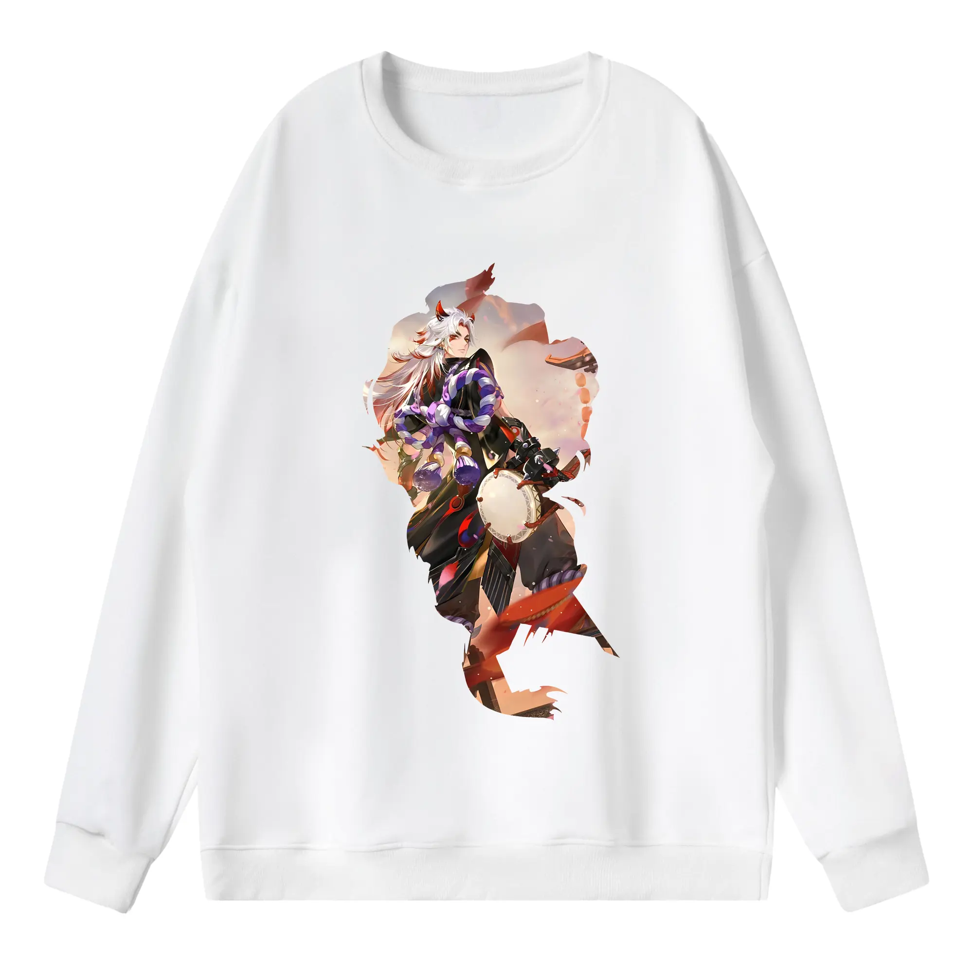 原 神 グッズ 荒瀧 一 斗 - 薄手 クルーネック スウェット 裏毛260g · ポリエステル 春秋向け カジュアル 男女兼用 · トレーナー デイリー スポーツ 散歩に最適