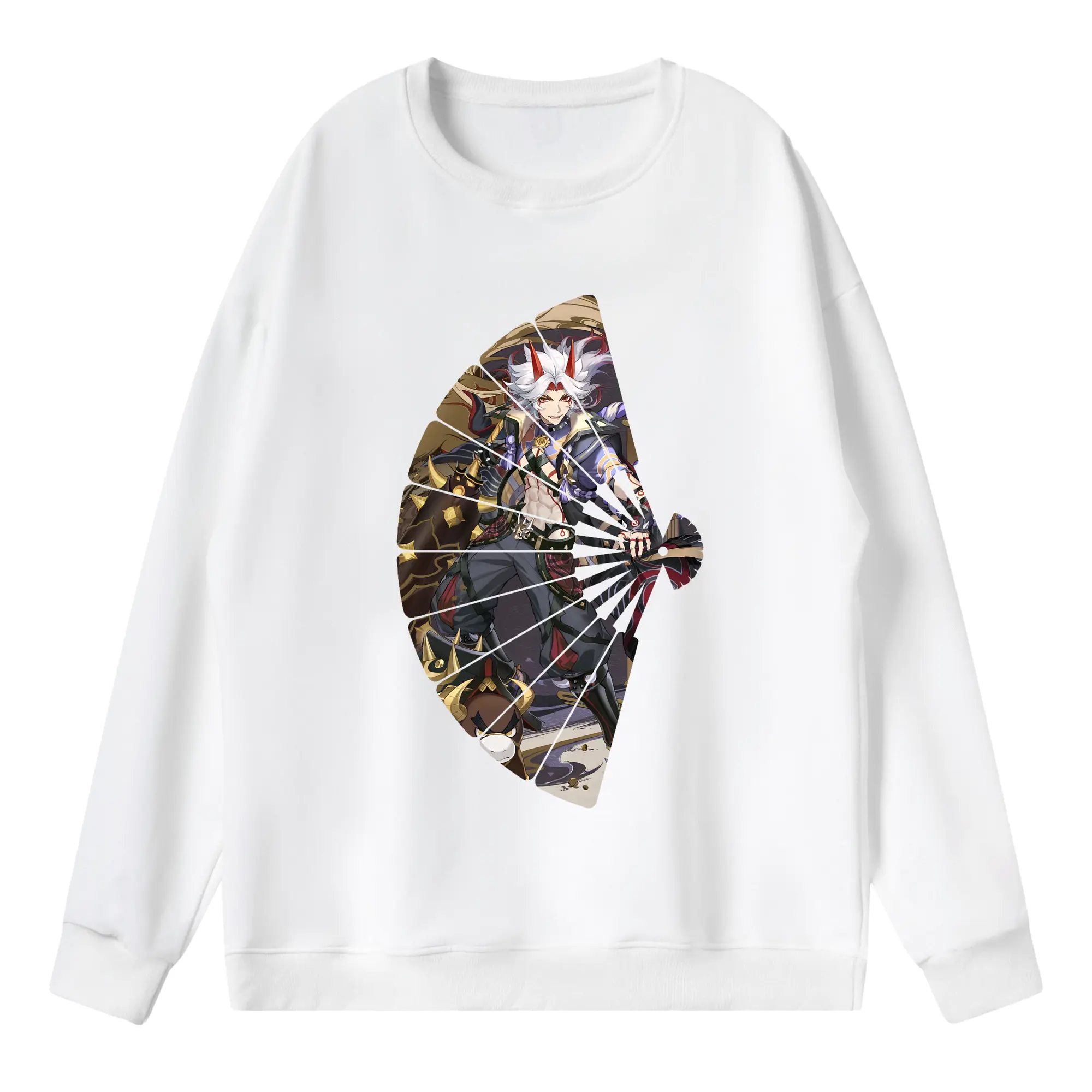 原 神 グッズ 荒瀧 一 斗 - 薄手 クルーネック スウェット 裏毛260g · ポリエステル 春秋向け カジュアル 男女兼用 · トレーナー デイリー スポーツ 散歩に最適