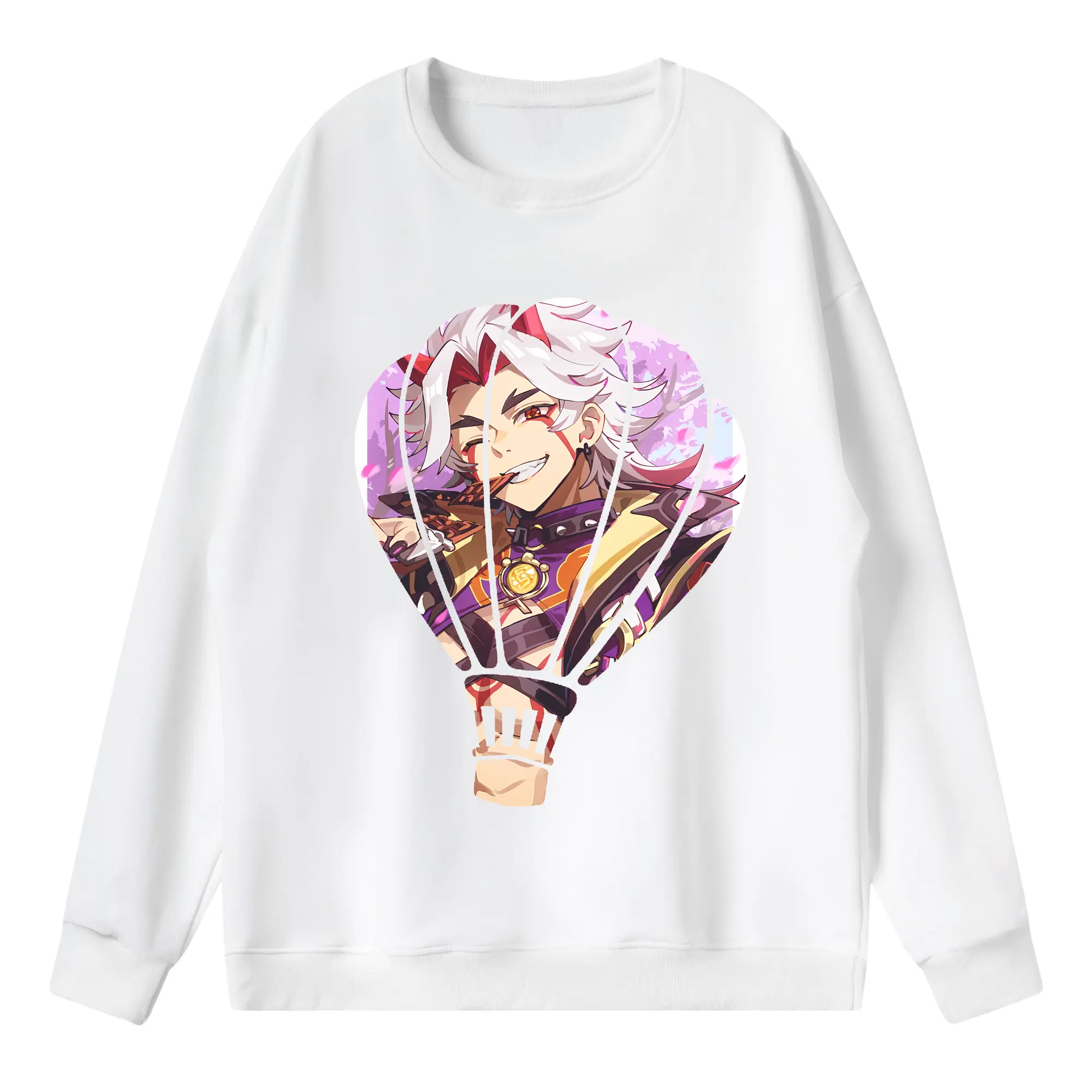 原 神 グッズ 荒瀧 一 斗 - 薄手 クルーネック スウェット 裏毛260g · ポリエステル 春秋向け カジュアル 男女兼用 · トレーナー デイリー スポーツ 散歩に最適