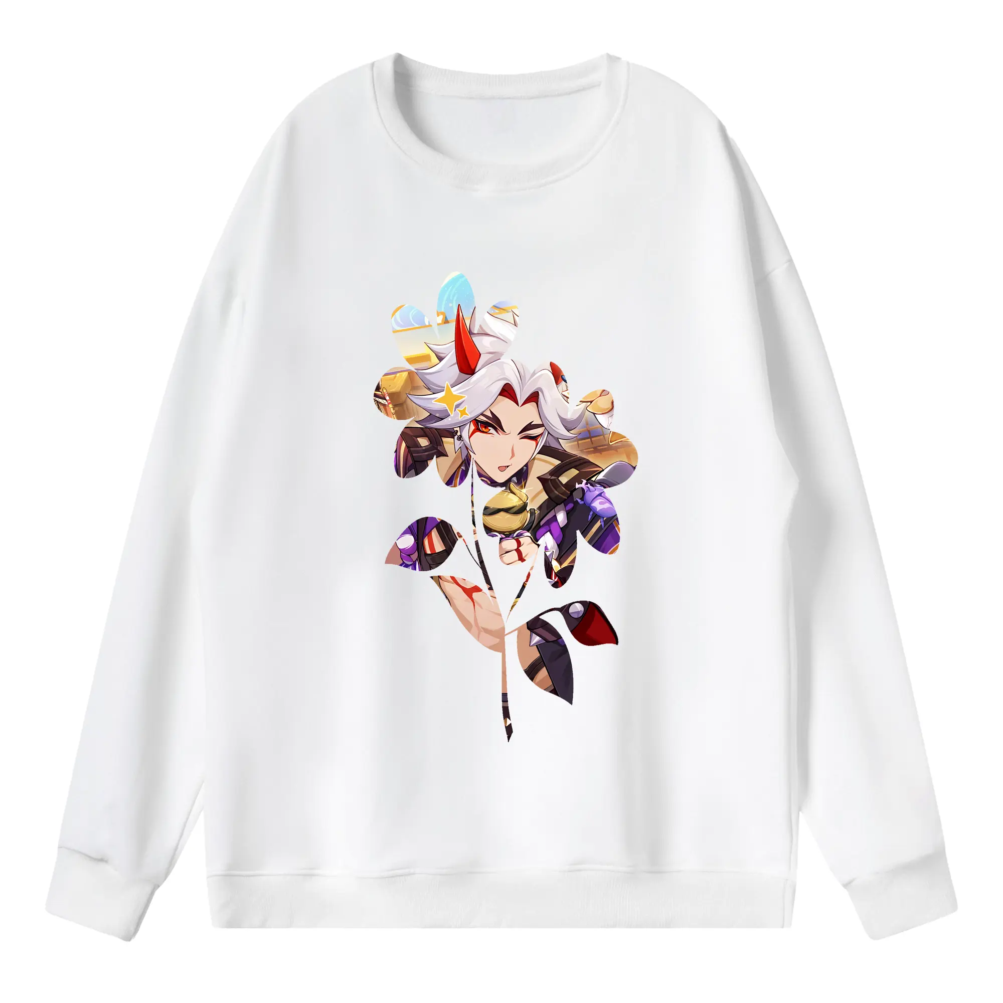 原 神 グッズ 荒瀧 一 斗 - 薄手 クルーネック スウェット 裏毛260g · ポリエステル 春秋向け カジュアル 男女兼用 · トレーナー デイリー スポーツ 散歩に最適