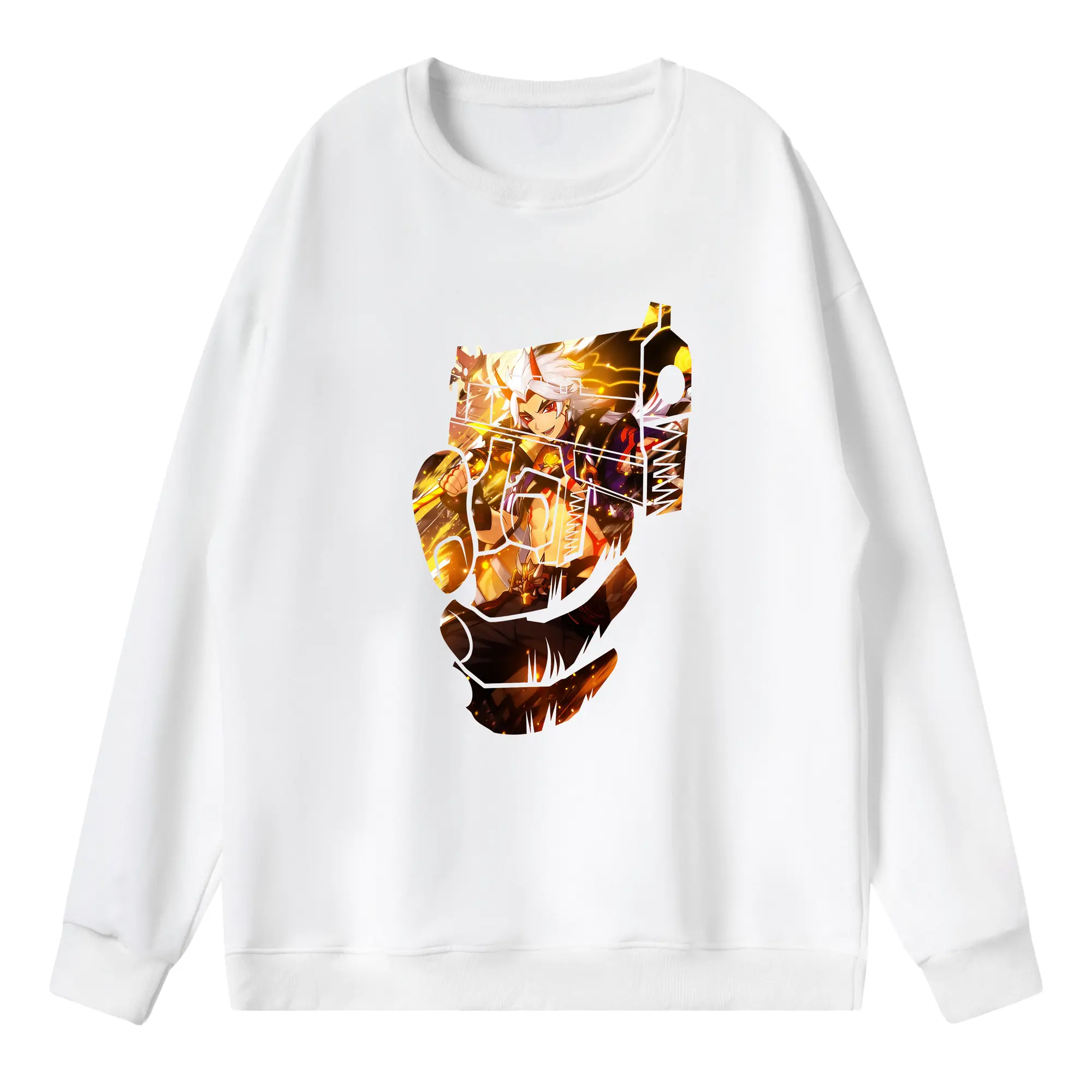 原 神 グッズ 荒瀧 一 斗 - 薄手 クルーネック スウェット 裏毛260g · ポリエステル 春秋向け カジュアル 男女兼用 · トレーナー デイリー スポーツ 散歩に最適